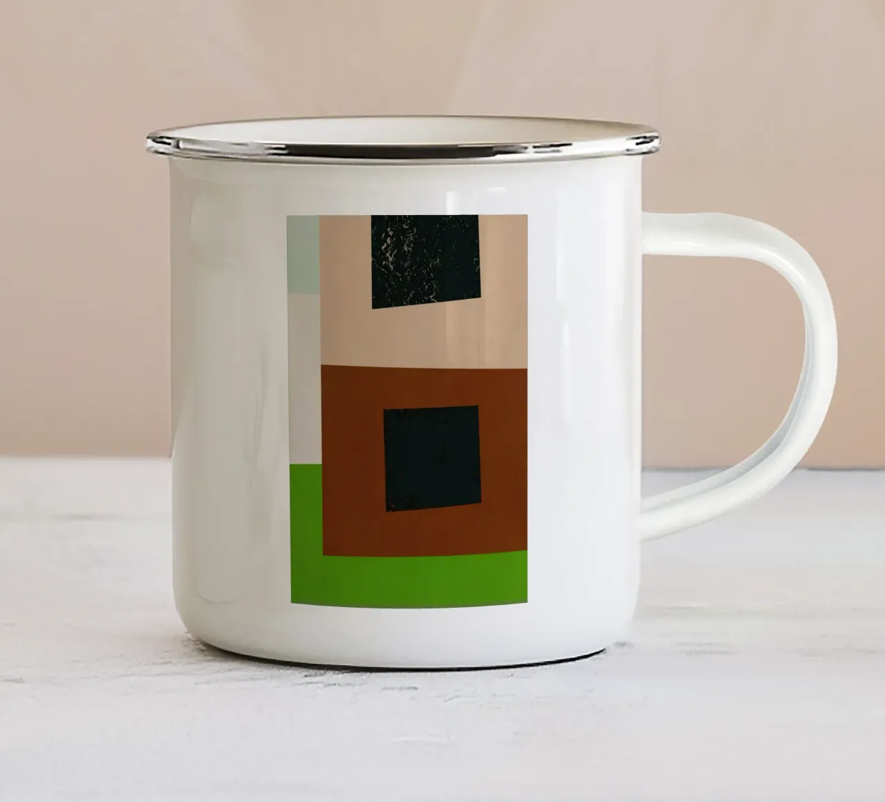 Sovrapposizione di colori design minimale 06 tazza in smalto da Little Dean