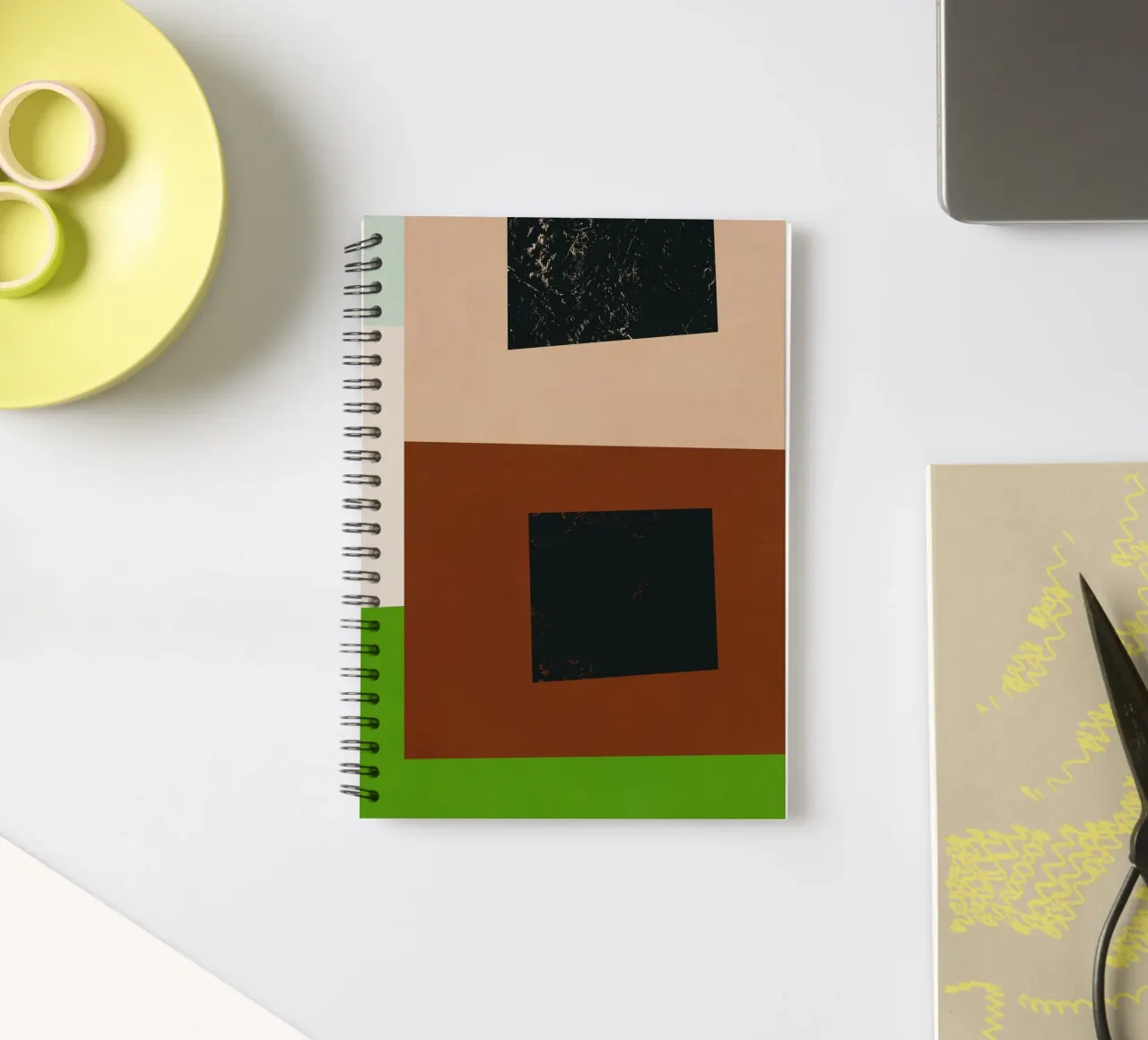 Overlay of colors minimal design 06 spiral notebook by Little Dean