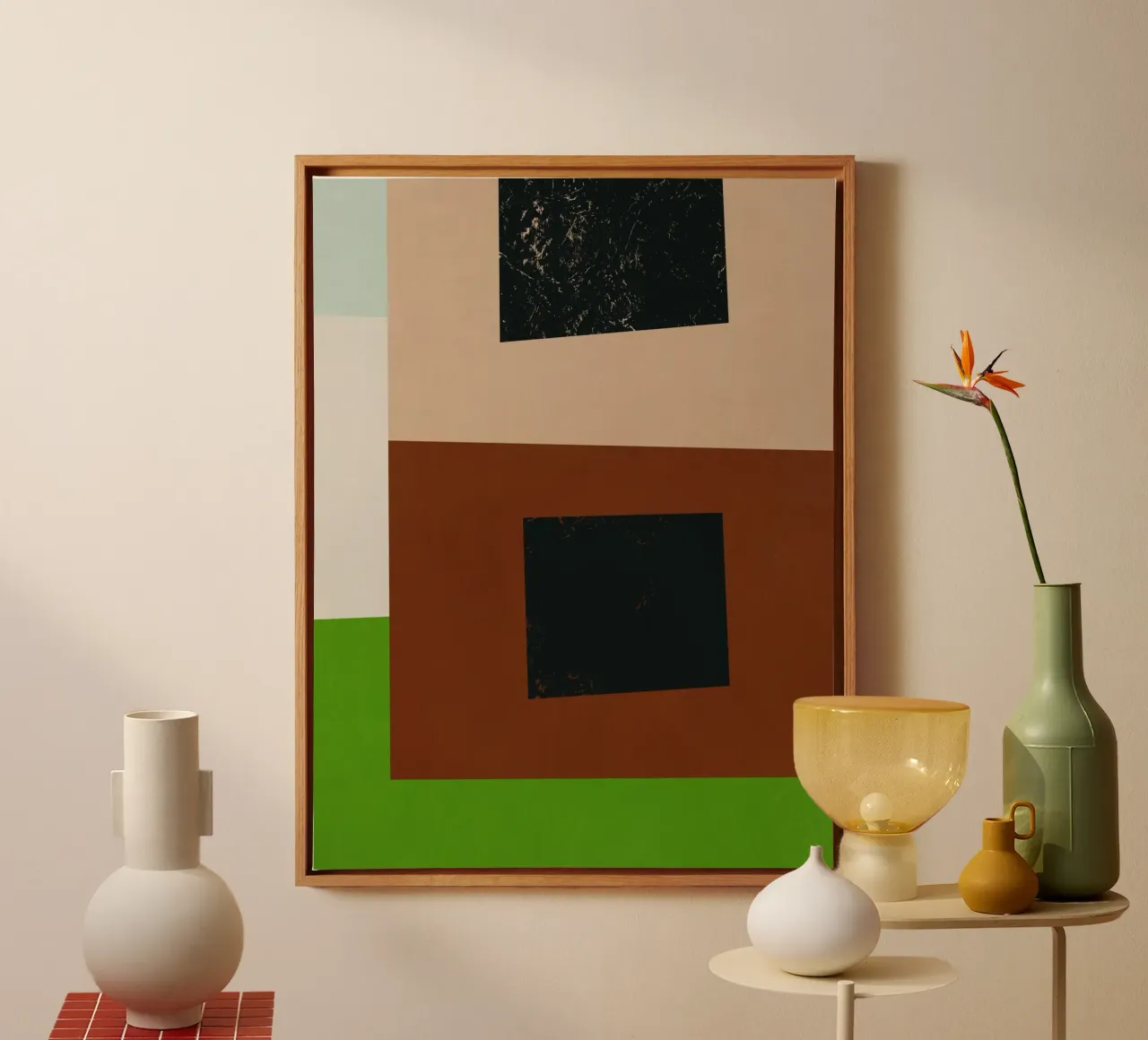 Overlay of colors minimal design 06 canvas by Little Dean