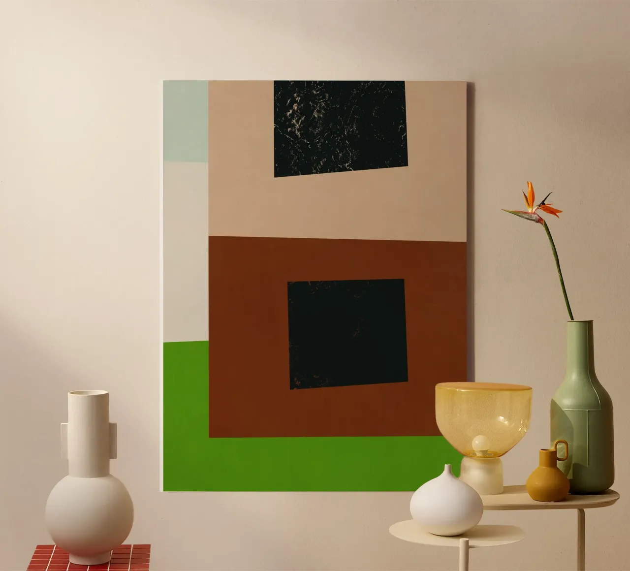 Overlay of colors minimal design 06 canvas by Little Dean