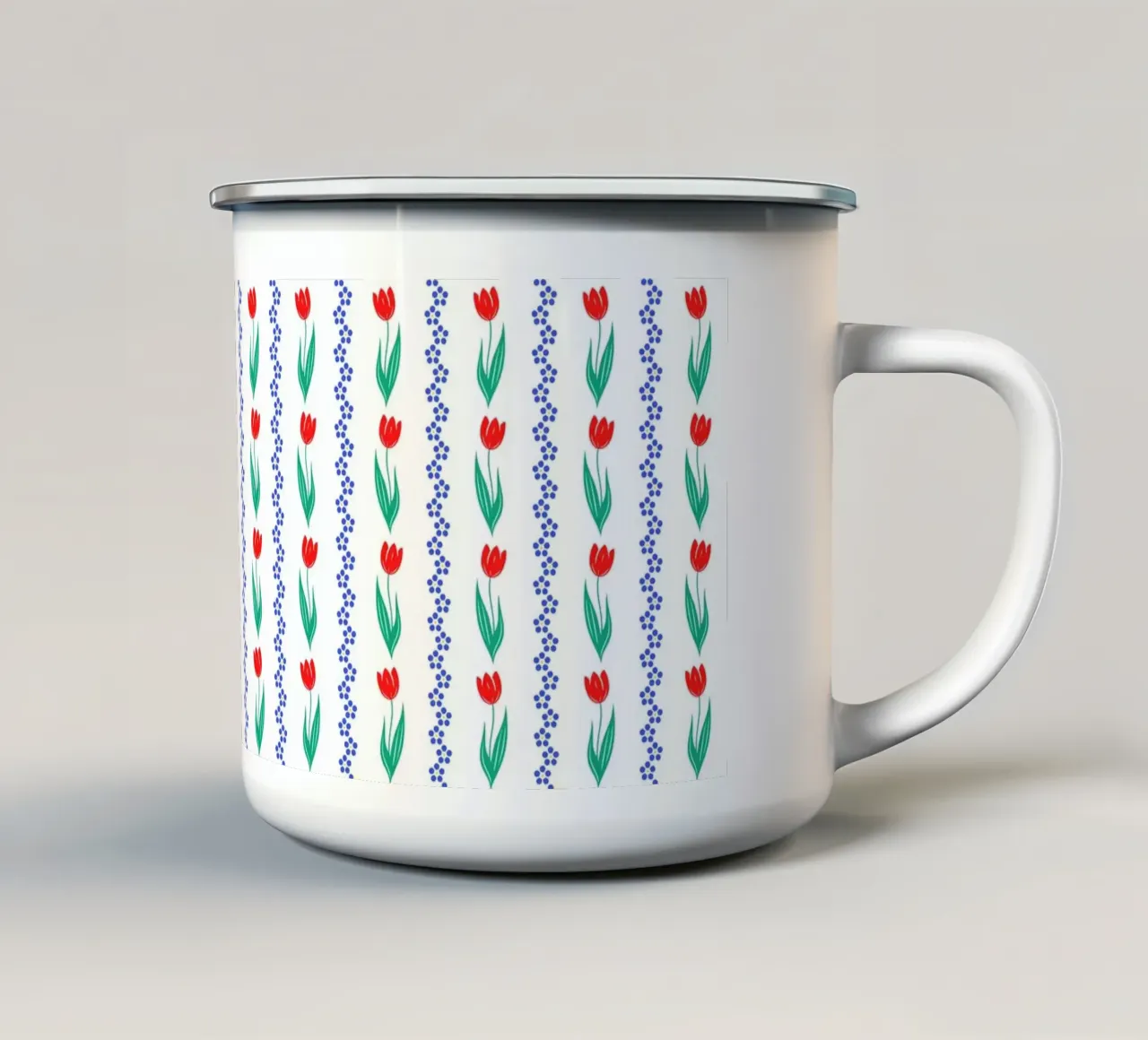 Tulipani bianchi Cottagecore tazza in smalto da SilverPegasus