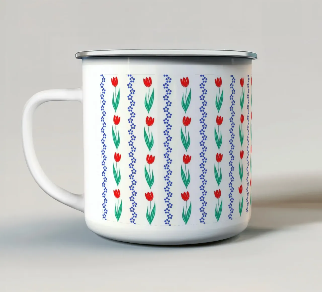 Tulipani bianchi Cottagecore tazza in smalto da SilverPegasus