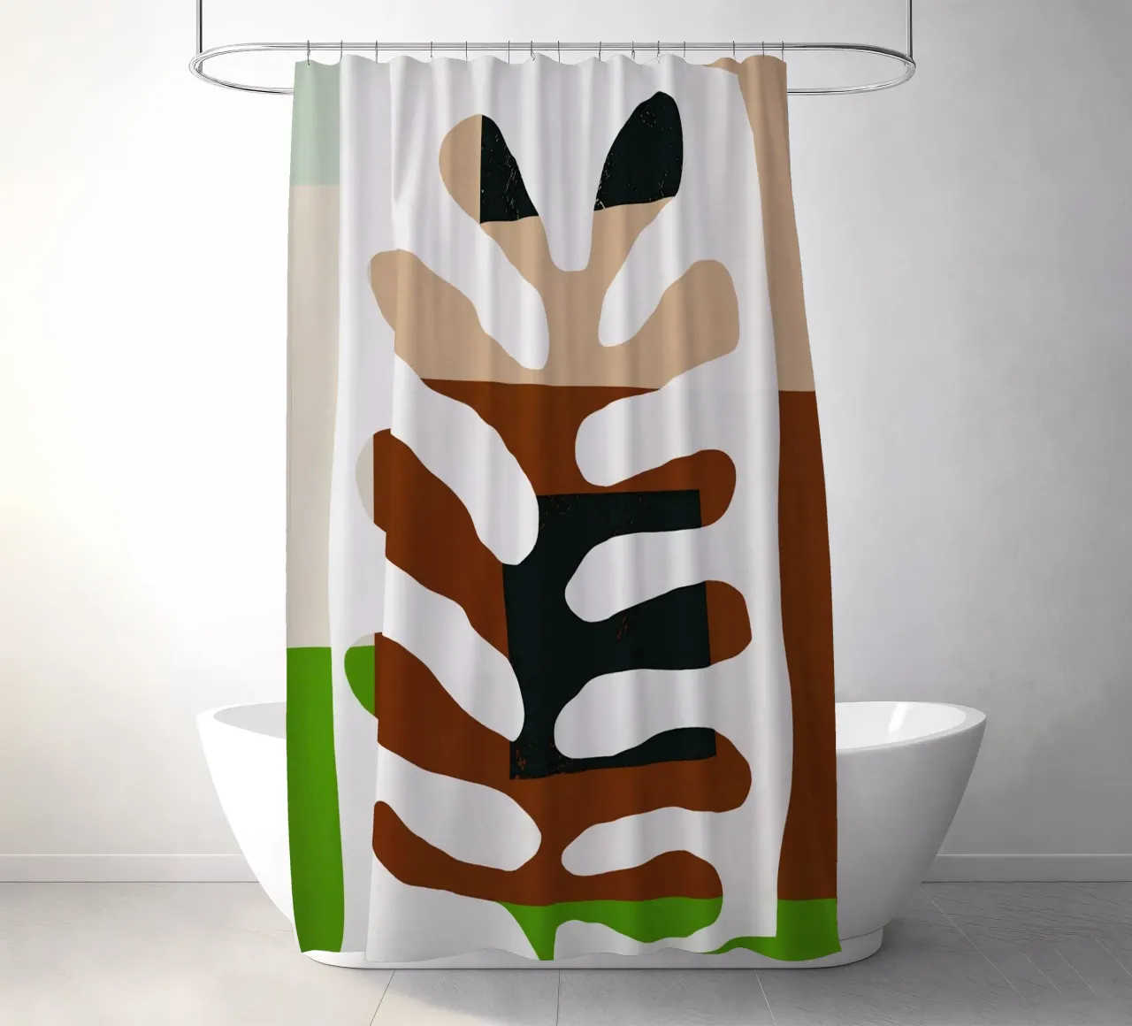Foglia ritagliata con mattone da giardino tenda da doccia da Little Dean