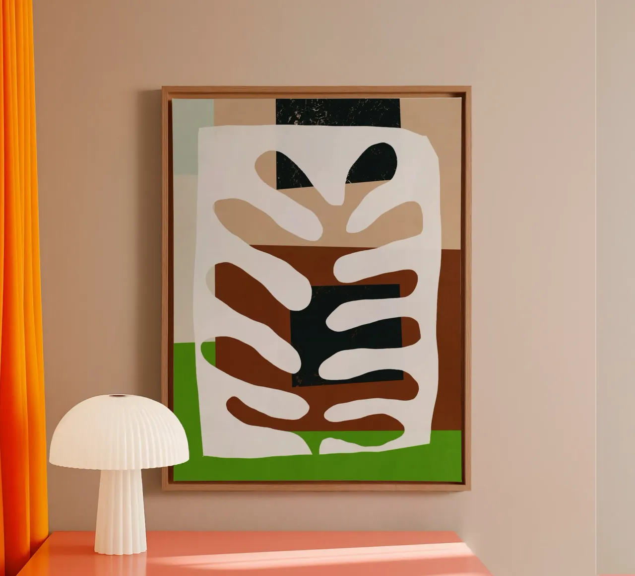 Blad uitgesneden met tuinsteen canvas van Little Dean