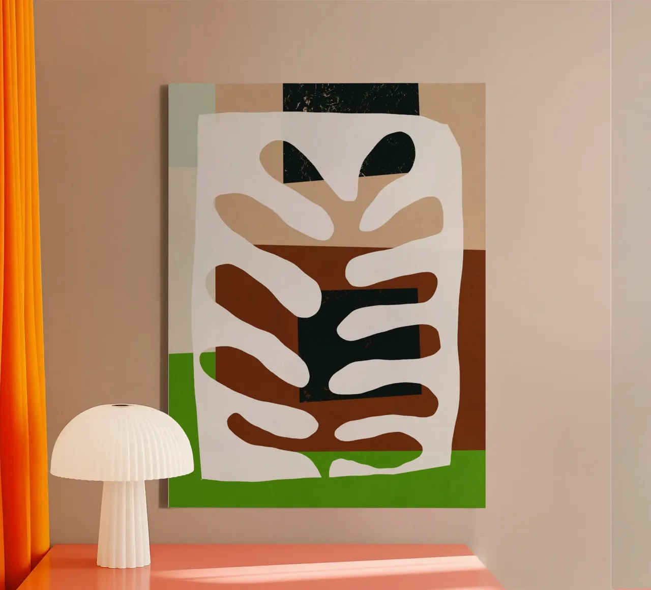 Blad uitgesneden met tuinsteen canvas van Little Dean
