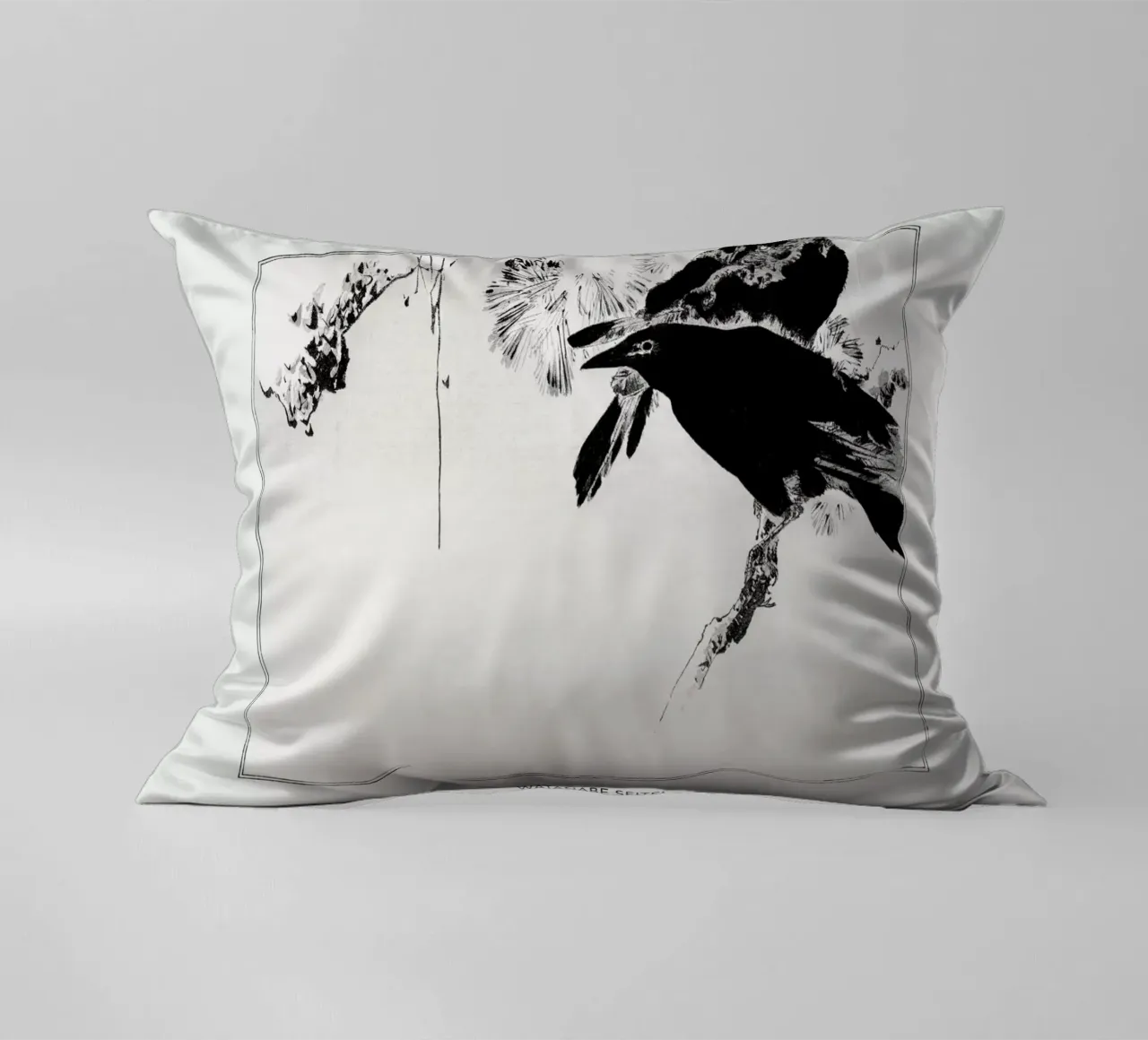 Seitei - Japanese Crows Perched on a Branch cuscino da Vintage by JUNIQE