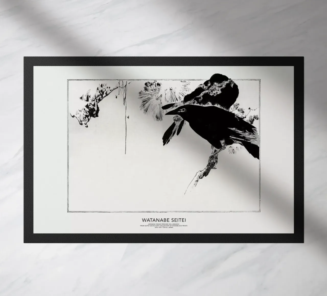 Seitei - Japanese Crows Perched on a Branch zerbino da Vintage by JUNIQE