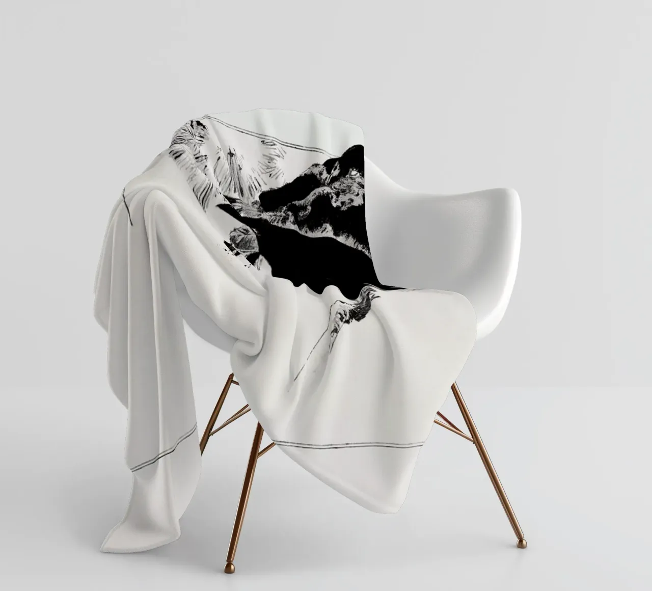 Seitei - Japanese Crows Perched on a Branch coperta in pile da Vintage by JUNIQE