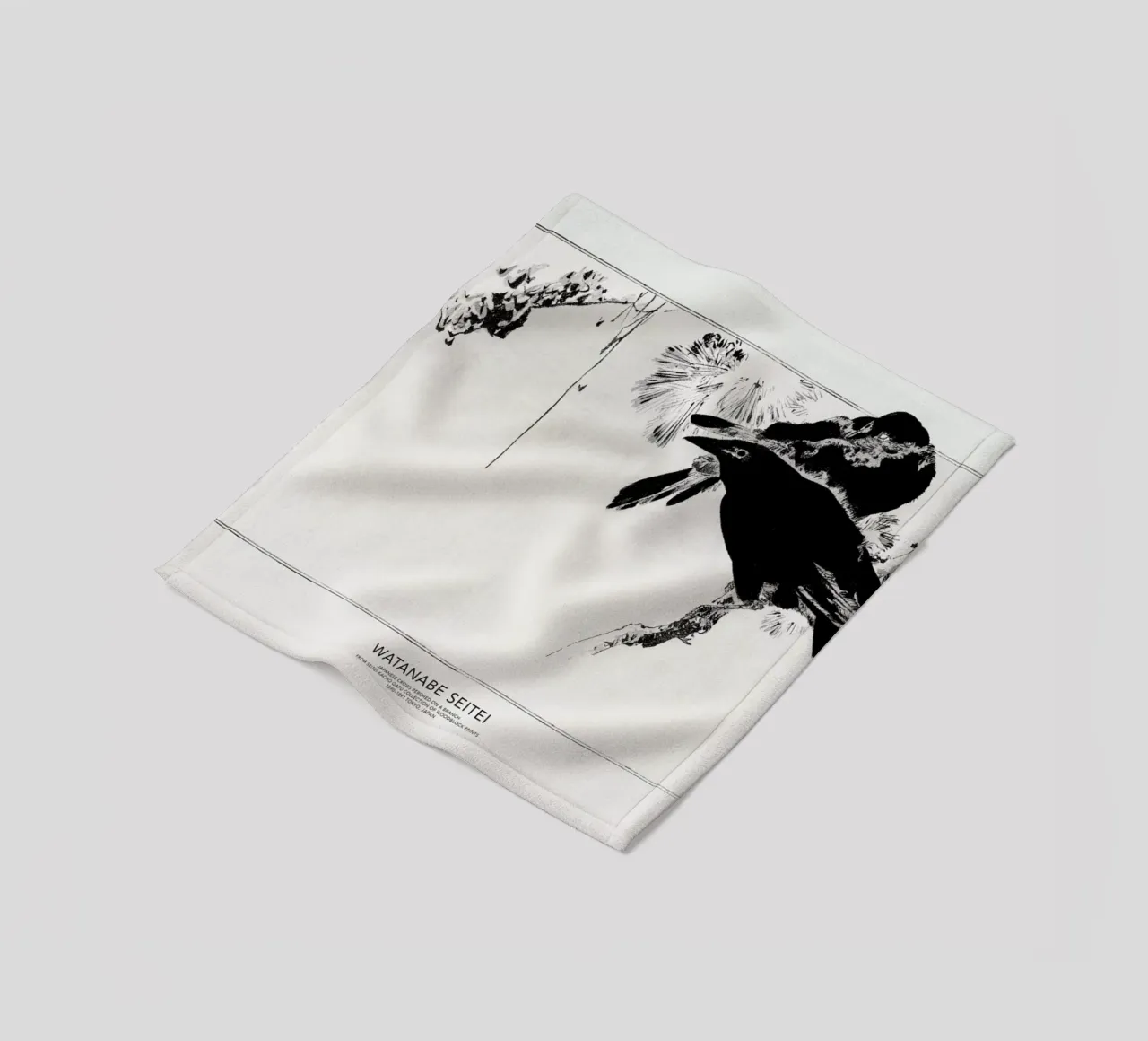Seitei - Japanese Crows Perched on a Branch coperta in pile da Vintage by JUNIQE