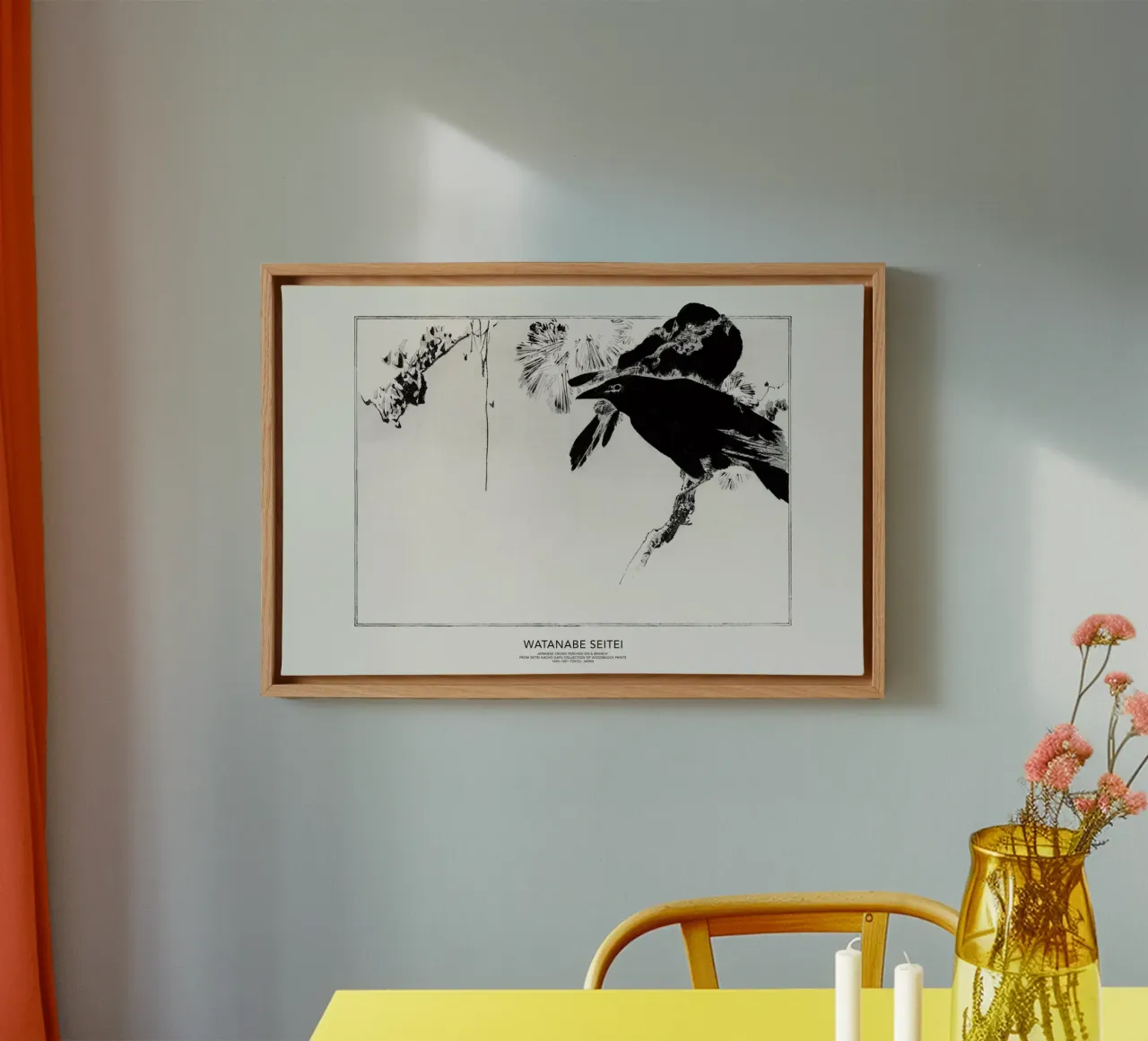 Seitei - Japanese Crows Perched on a Branch tela da Vintage by JUNIQE