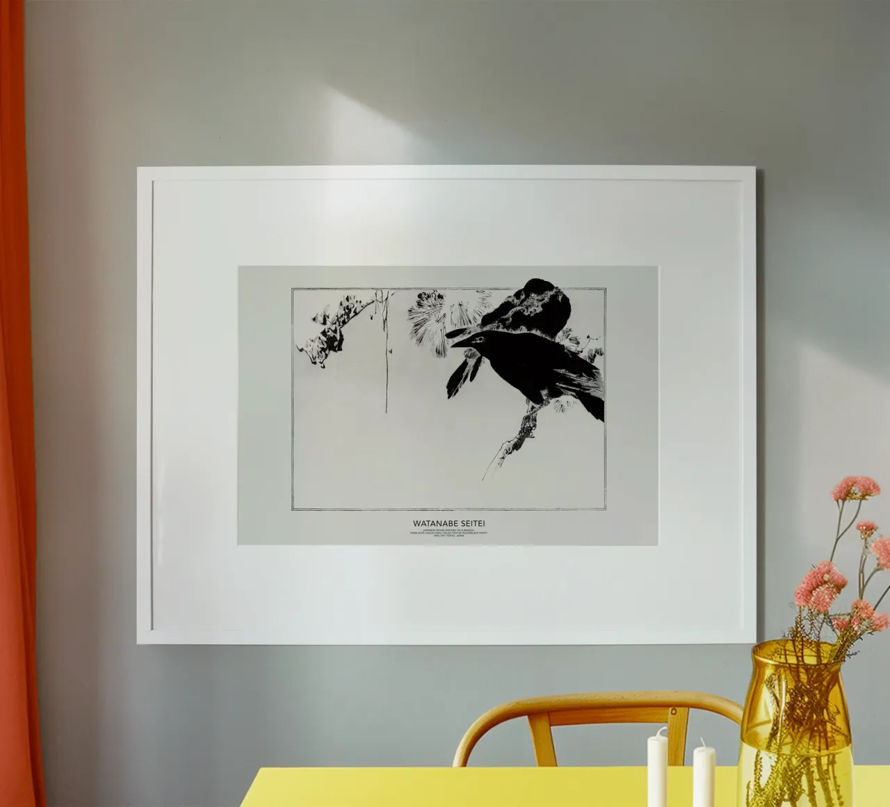 Seitei - Japanese Crows Perched on a Branch carta hahnemühle da Vintage by JUNIQE