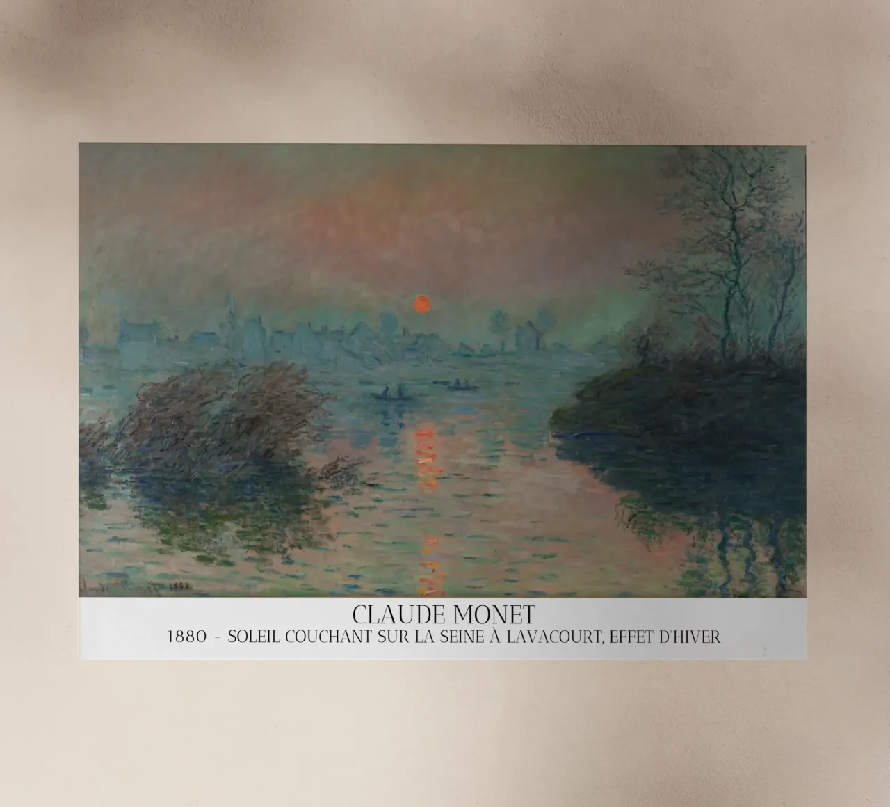 Claude Monet -  Soleil couchant sur la Seine à Lavacourt pellicola backlit da fanny-bianca