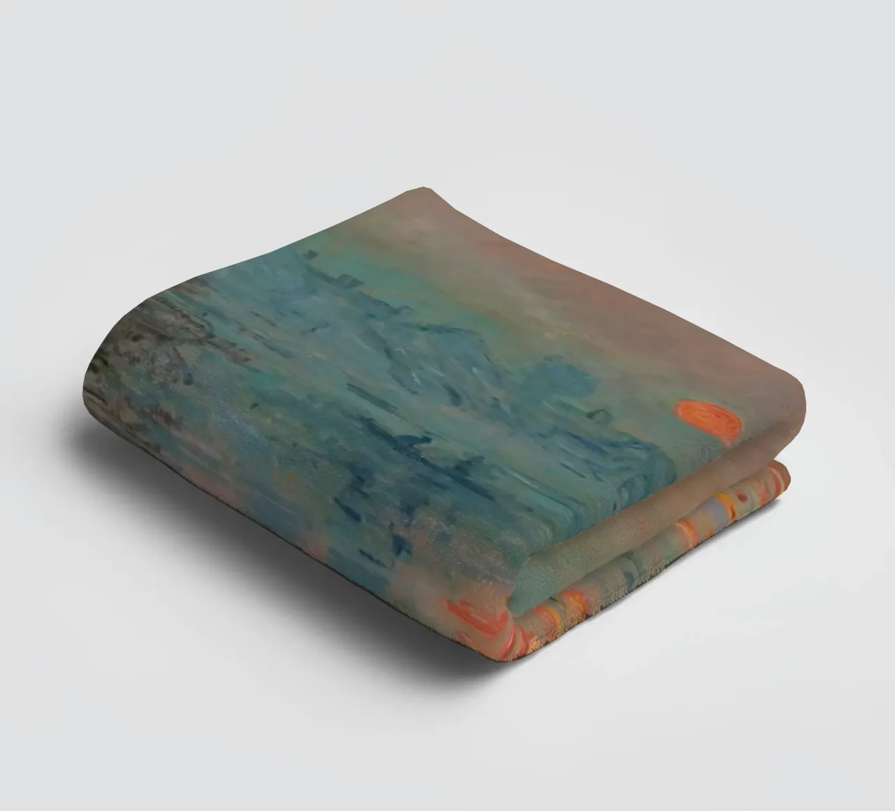 Claude Monet -  Soleil couchant sur la Seine à Lavacourt asciugamano da bagno da fanny-bianca