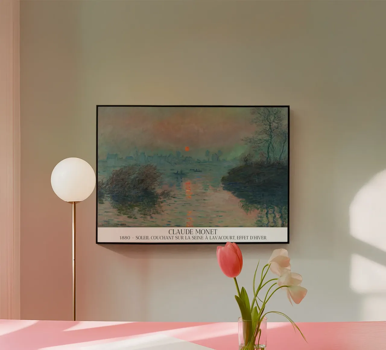 Claude Monet -  Soleil couchant sur la Seine à Lavacourt plexiglass da fanny-bianca