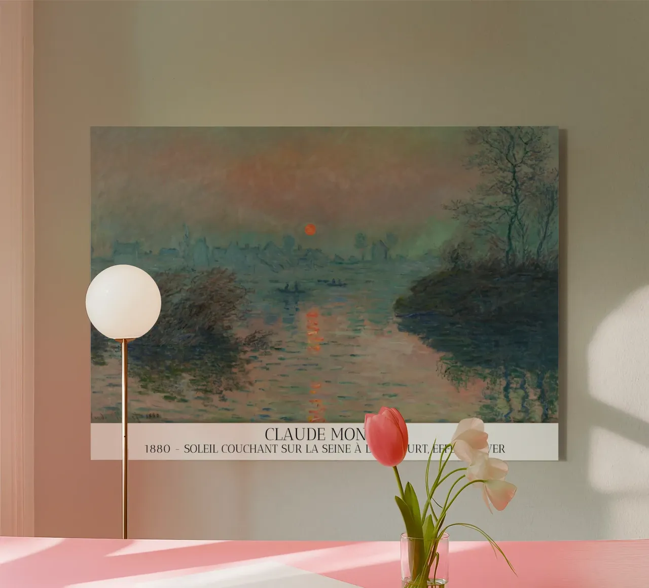 Claude Monet -  Soleil couchant sur la Seine à Lavacourt plexiglass da fanny-bianca