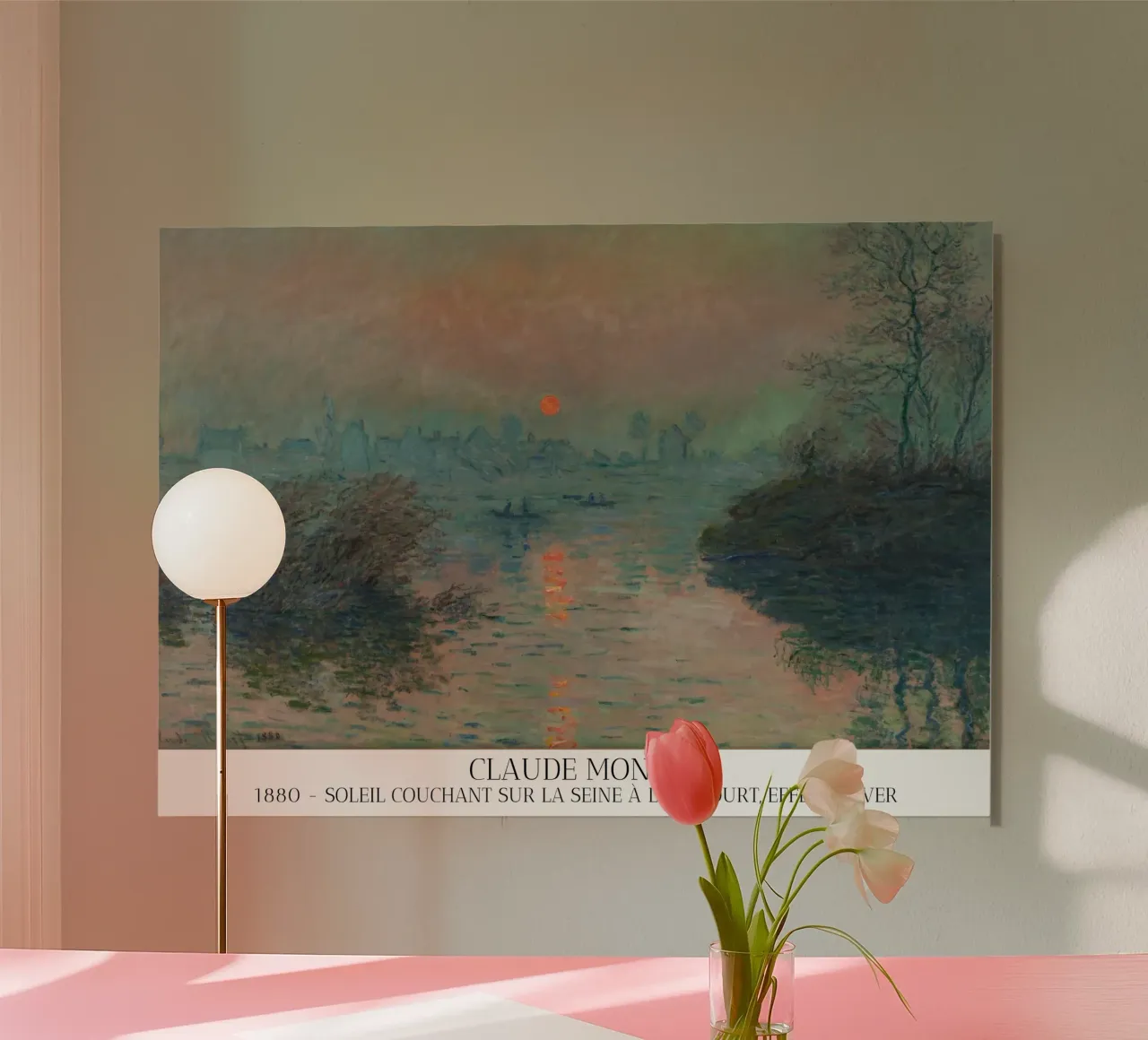 Claude Monet -  Soleil couchant sur la Seine à Lavacourt alluminio dibond da fanny-bianca