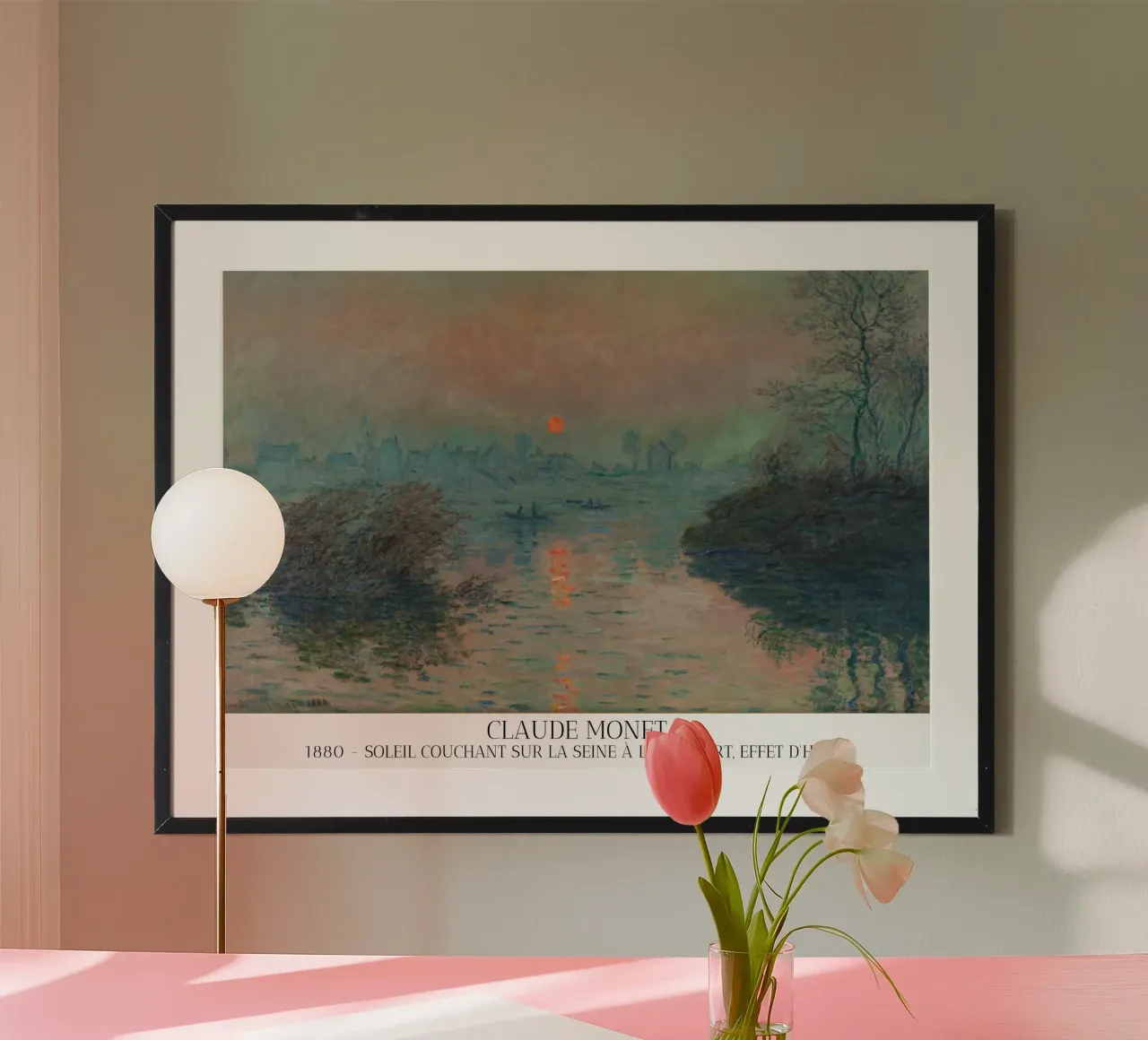 Claude Monet -  Soleil couchant sur la Seine à Lavacourt carta hahnemühle da fanny-bianca