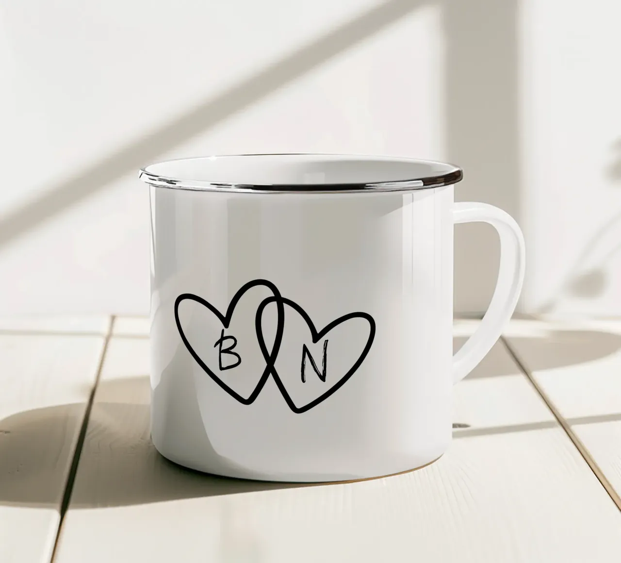 Zwei Herzen vereint - Personalisierbar tazza in smalto da Ohkimiko