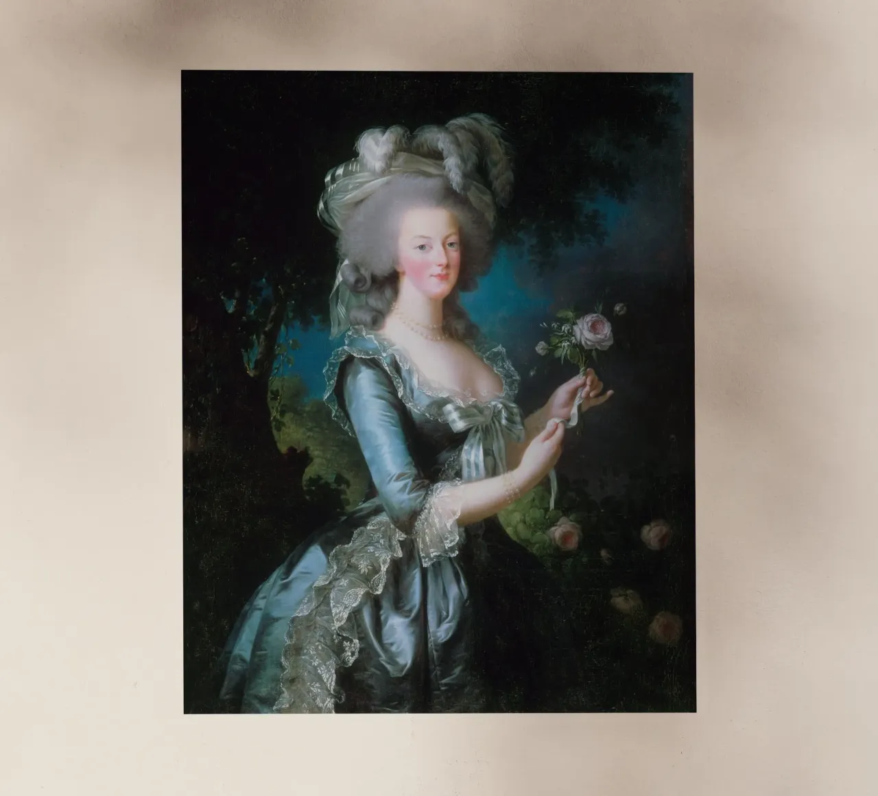 Élisabeth Louise Vigée Le Brun, Maria Antonietta con una rosa pellicola backlit da Wirla
