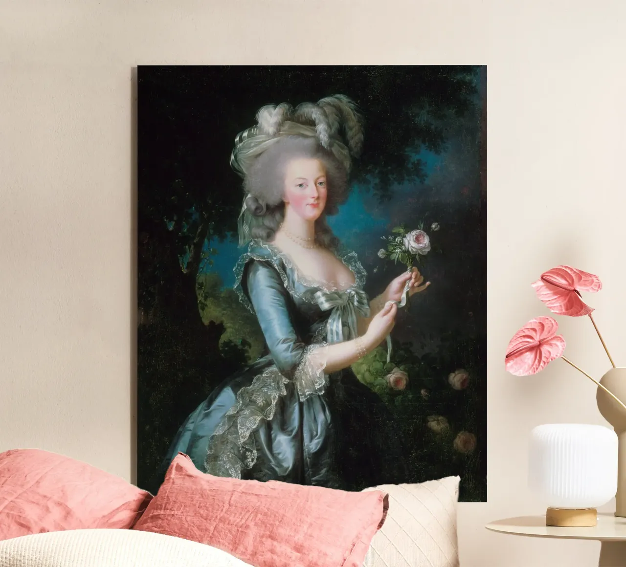 Élisabeth Louise Vigée Le Brun, Maria Antonietta con una rosa pannello forex da Wirla