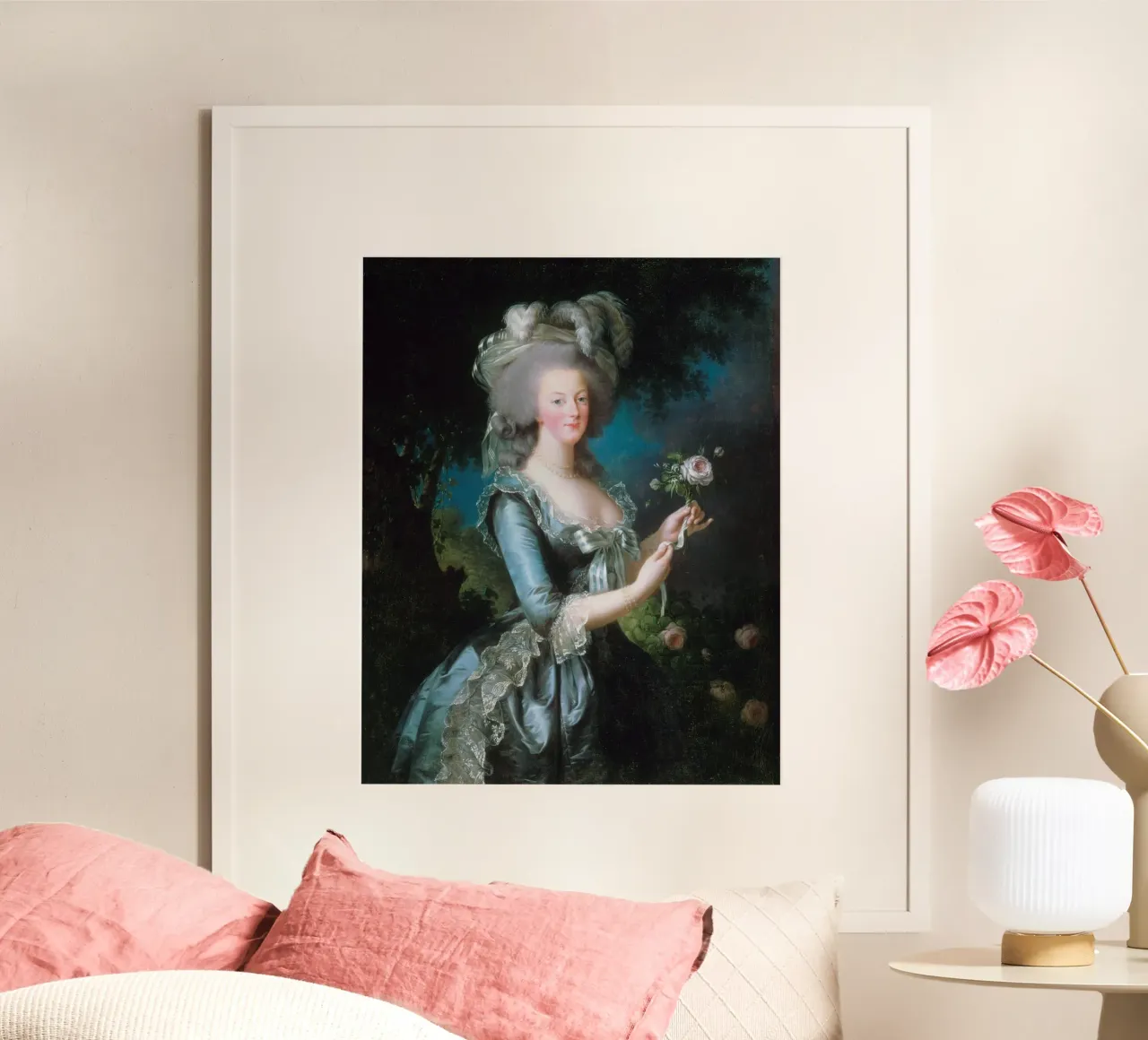 Élisabeth Louise Vigée Le Brun, Maria Antonietta con una rosa poster con telaio in plastica da Wirla