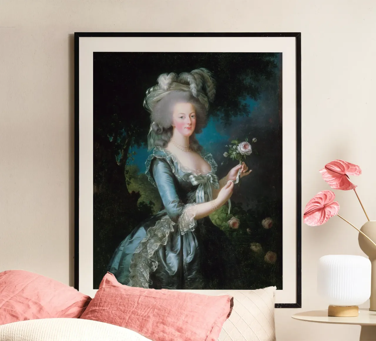 Élisabeth Louise Vigée Le Brun, Maria Antonietta con una rosa poster con telaio in plastica da Wirla