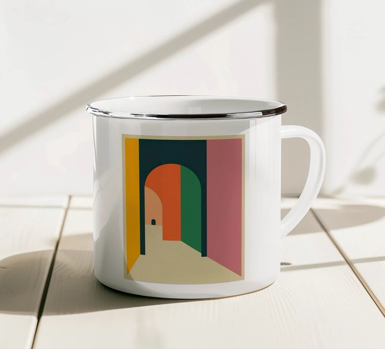 Porta rossa tazza in smalto da Maria studio