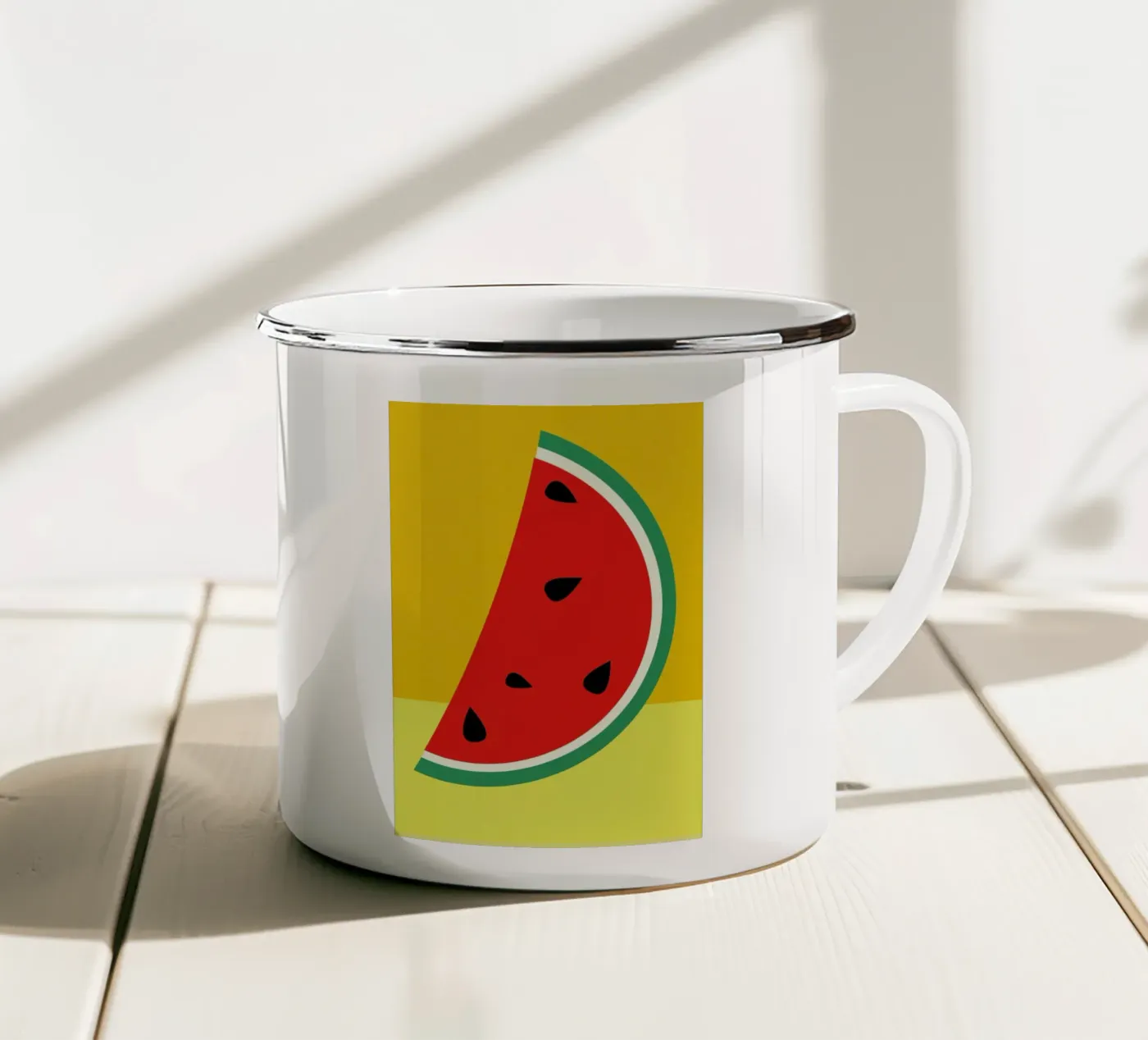 Melon Slice enamel mug by Rosi Feist