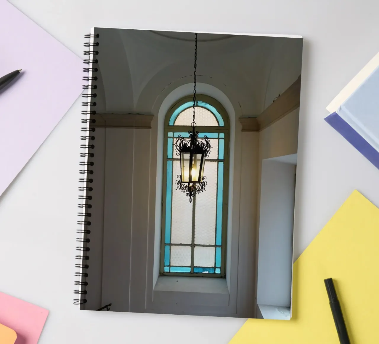 Lamp and window spiral notebook by Massimo Frascogna