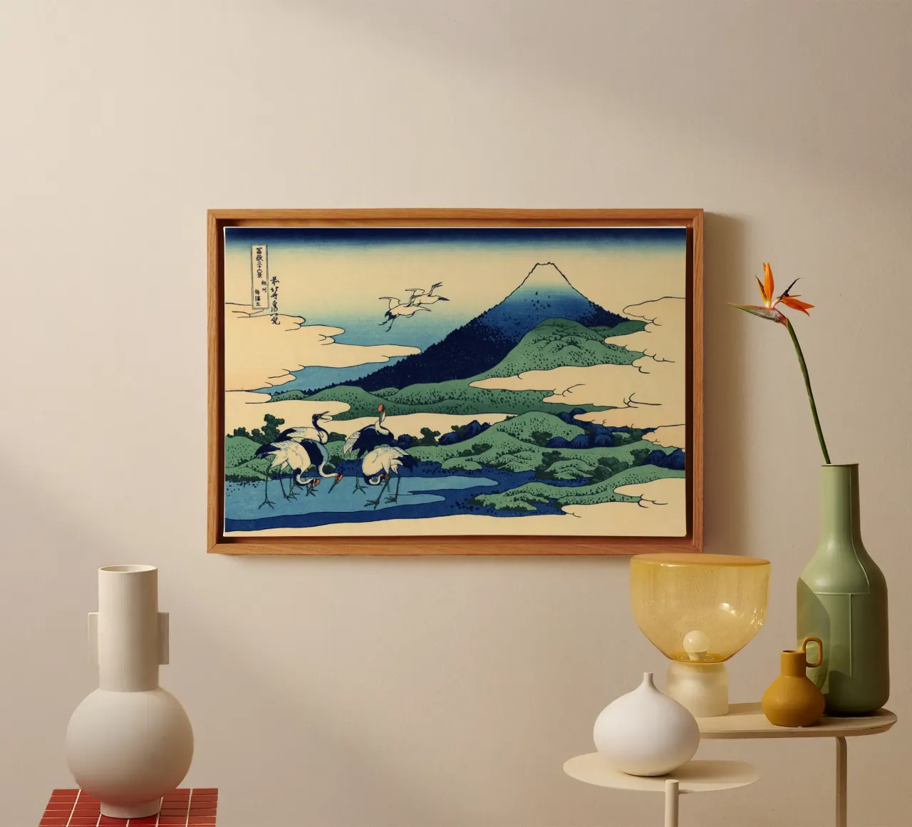 Hokusai Katsushika - Umezawa nella provincia di Sagami tela con Cornice a cassetta da Wirla