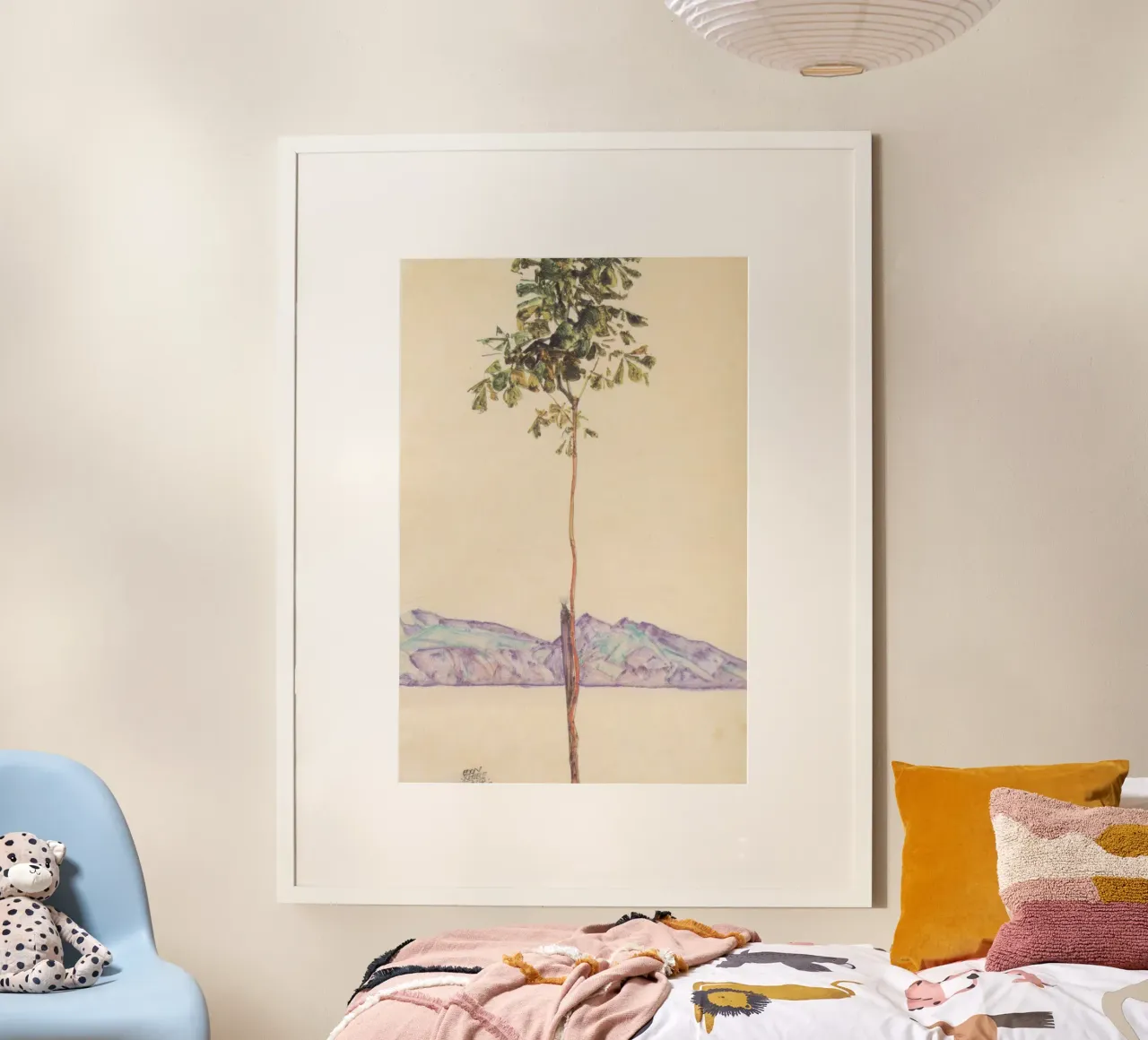 Egon Schiele - Piccolo albero di castagno al lago di Costanza poster con telaio in alluminio da Wirla