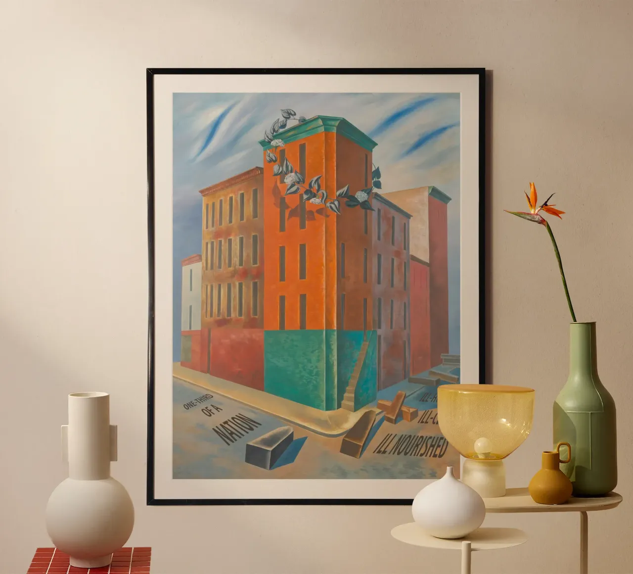 One Third of a Nation by O. Louis Guglielmi poster con telaio in alluminio da fanny-bianca