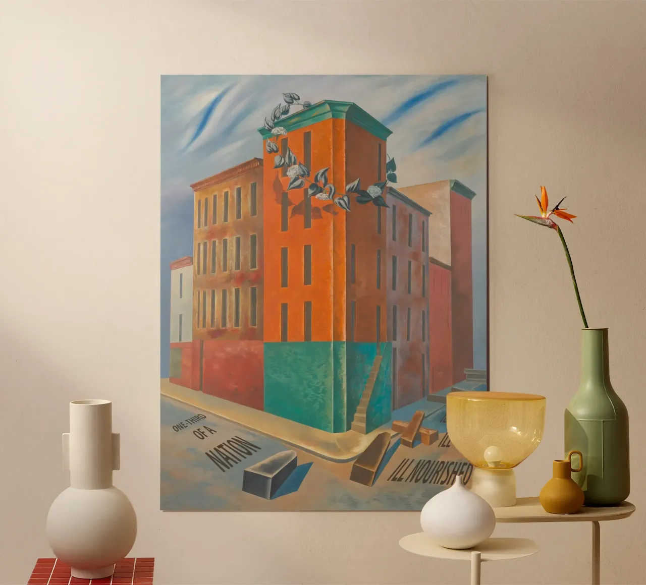 One Third of a Nation by O. Louis Guglielmi poster con telaio in alluminio da fanny-bianca