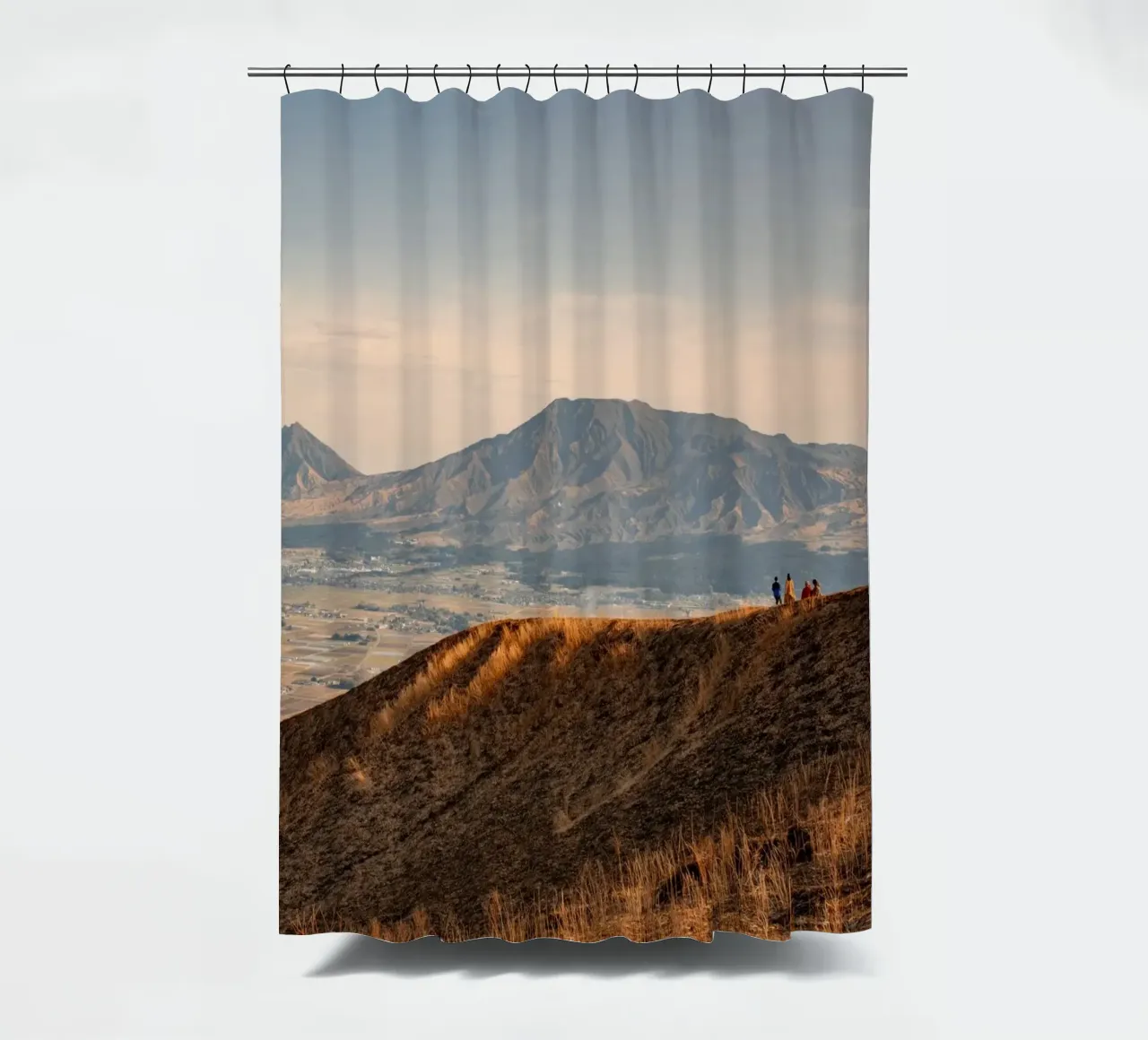 Mount Aso Sunset in Kyushu, Japan shower curtain by Marcel Bisig