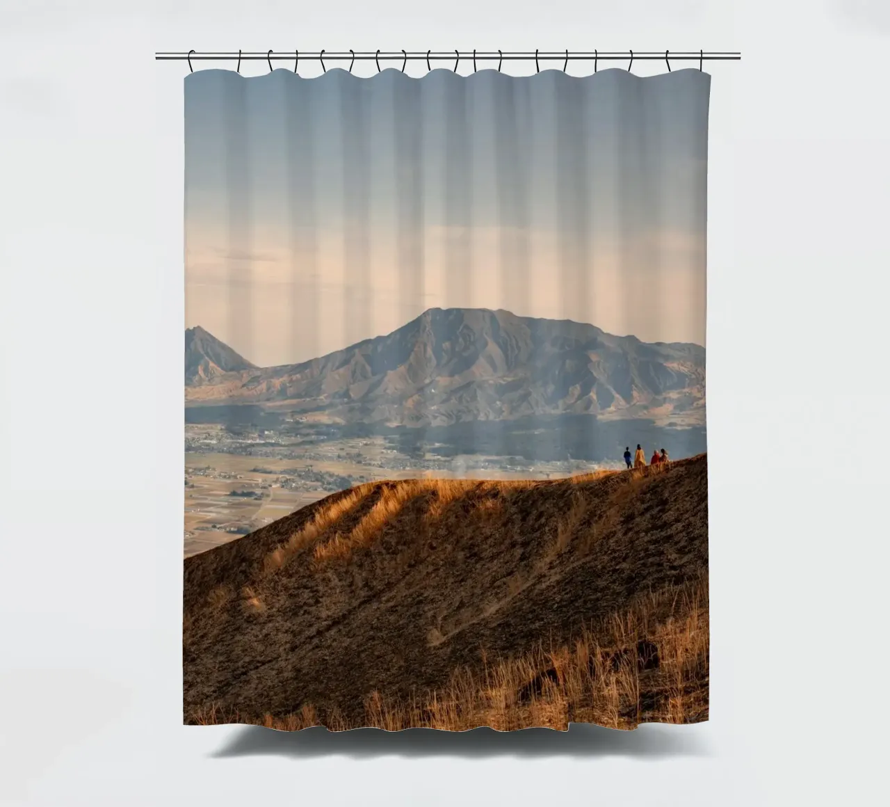 Mount Aso Sunset in Kyushu, Japan shower curtain by Marcel Bisig