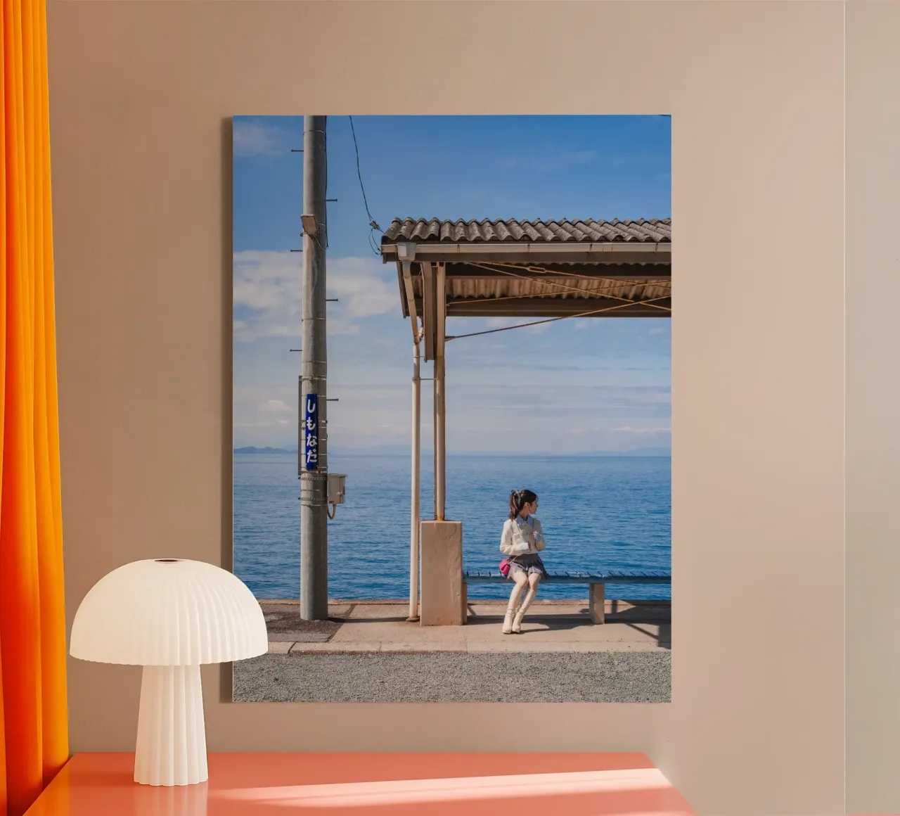 Stazione sul mare - Shikoku, Giappone tela con Cornice a cassetta da Marcel Bisig