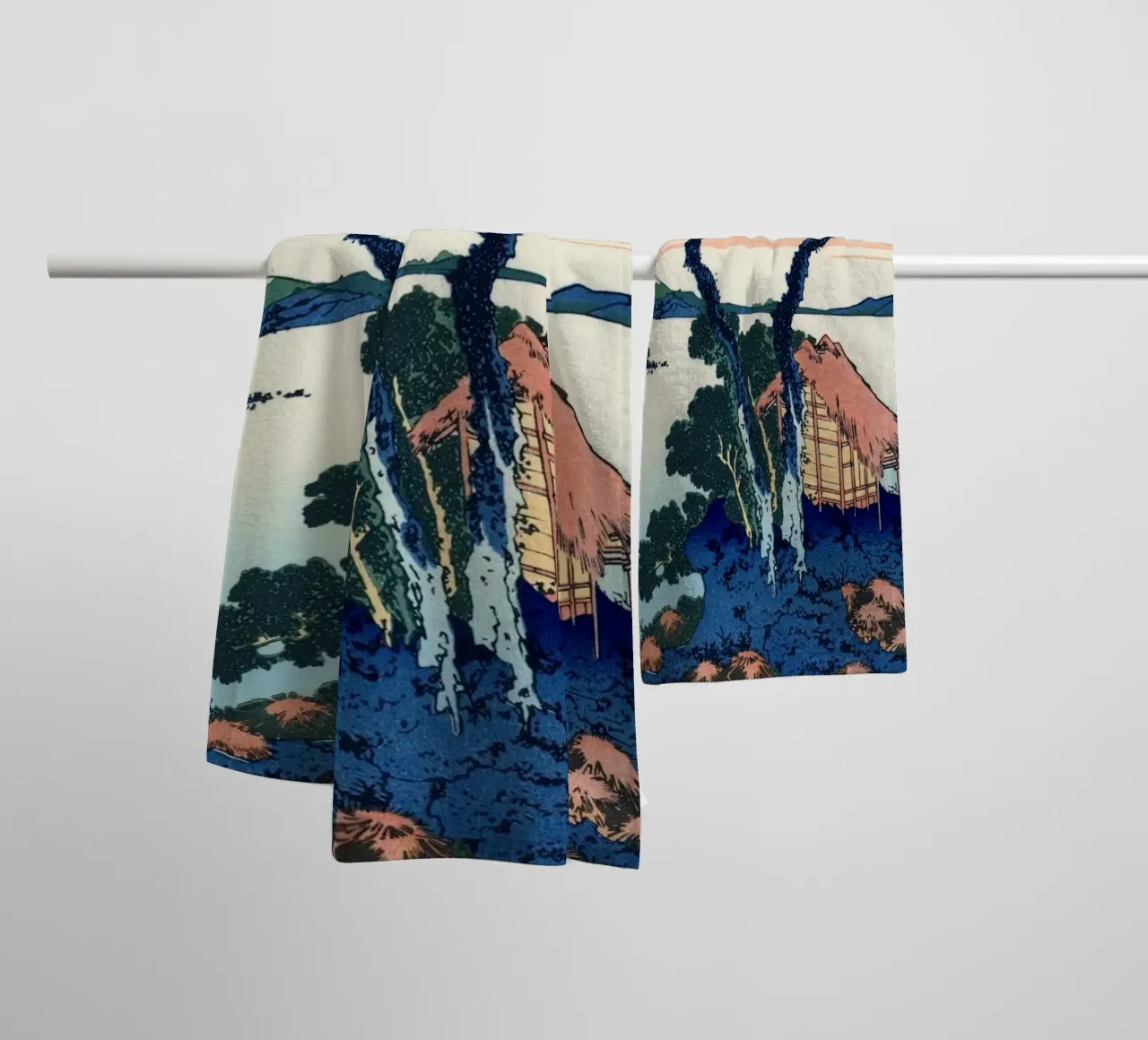 Hokusai Katsushika - Der Suwa-See in der Provinz Shinano Handtuch von Wirla