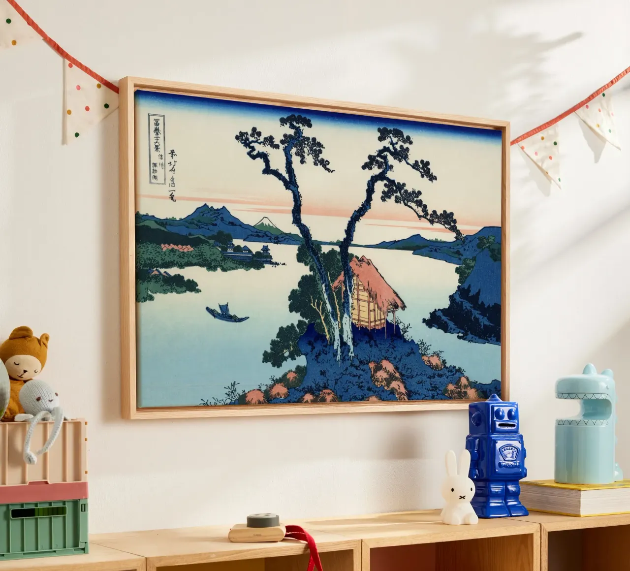 Hokusai Katsushika - Il lago Suwa nella provincia di Shinano tela con Cornice a cassetta da Wirla