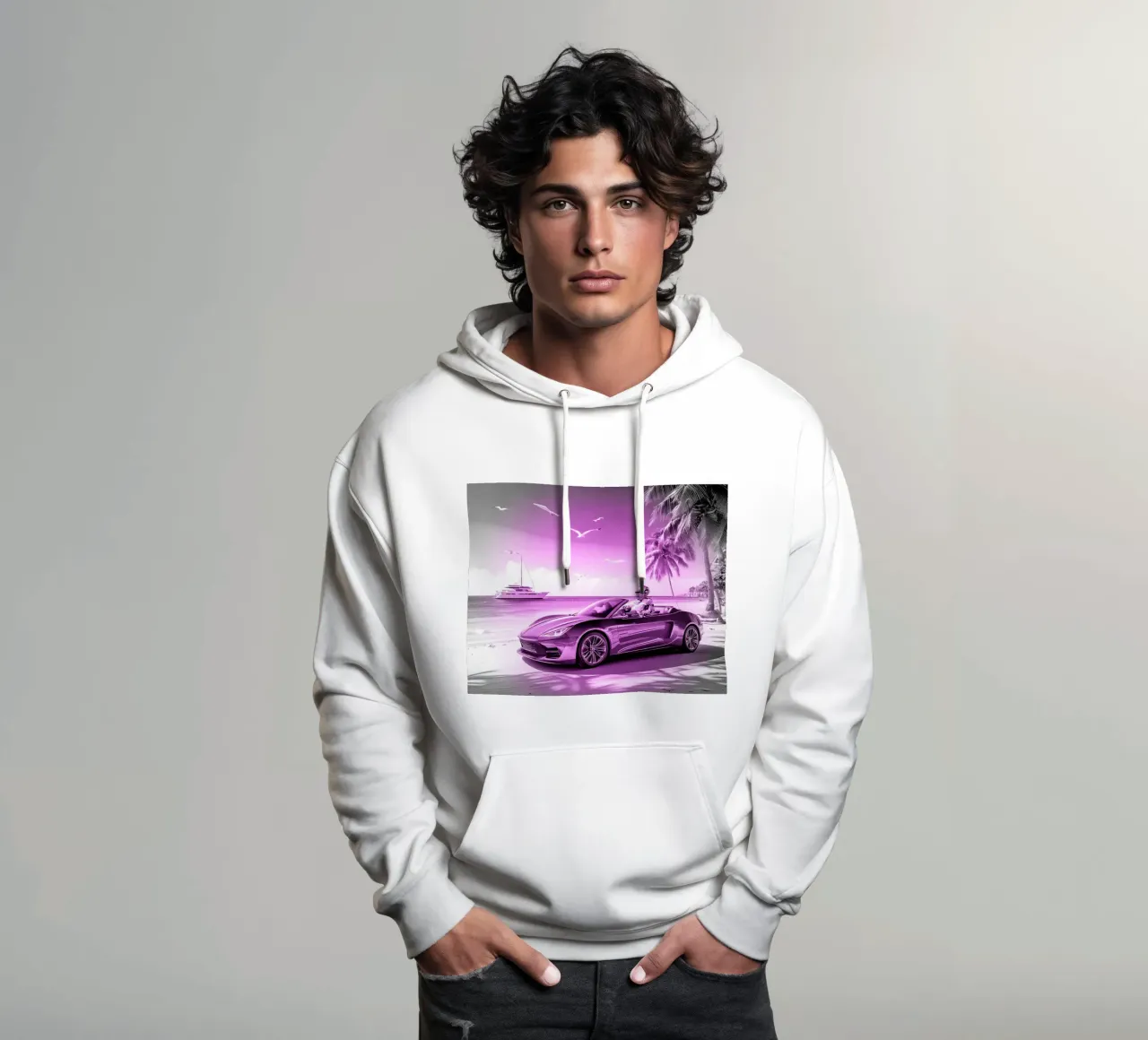 ROBOT AU VOLANT. Rose. felpa con cappuccio da Thierry vobmann photography