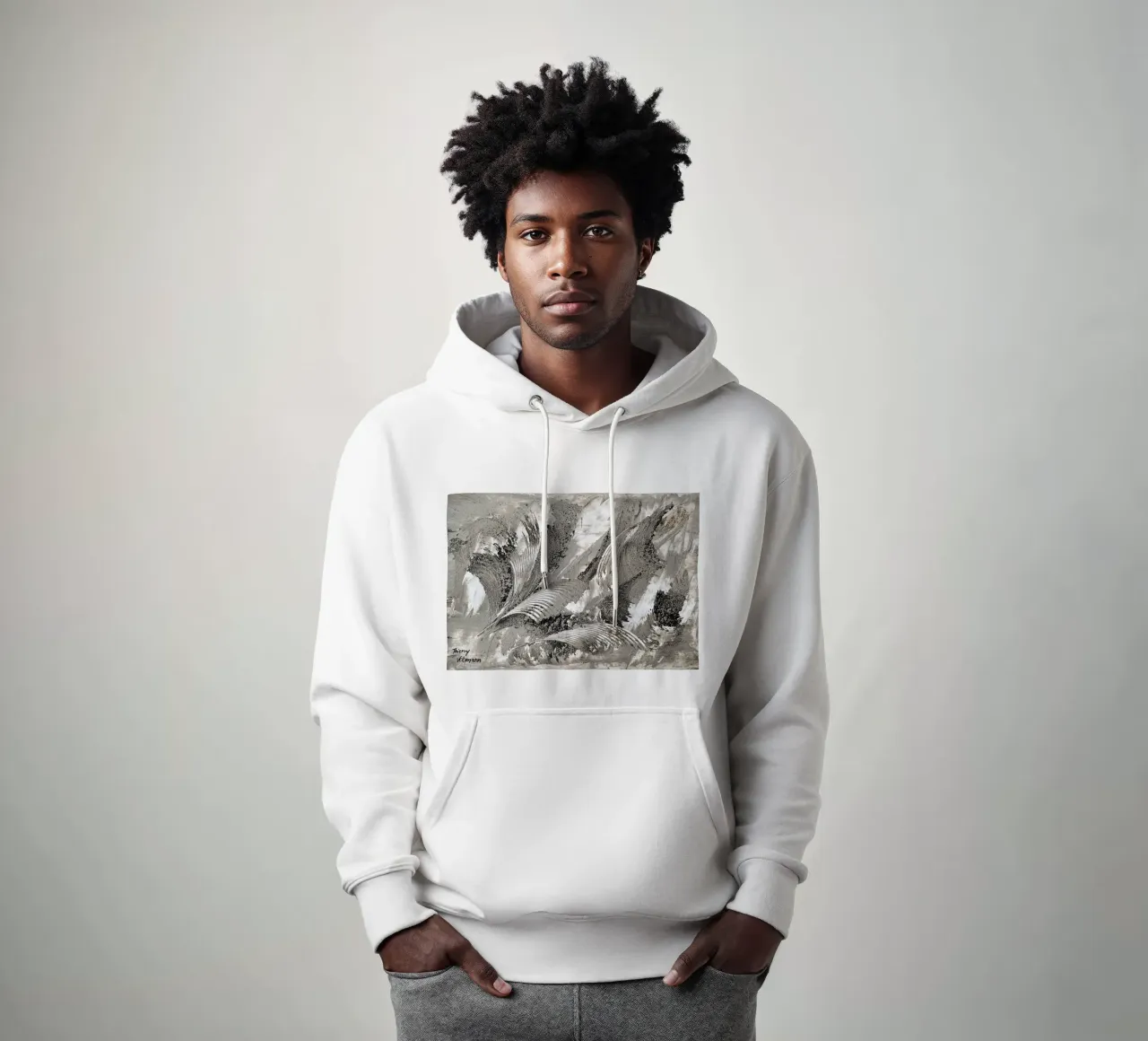 MESSAGE FROM THE HEART 26 felpa con cappuccio da Thierry Vobmann Abstract painting