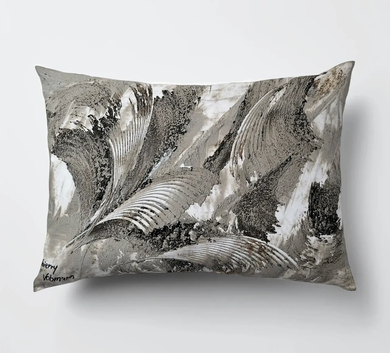 MESSAGE FROM THE HEART 26 cuscino da Thierry Vobmann Abstract painting