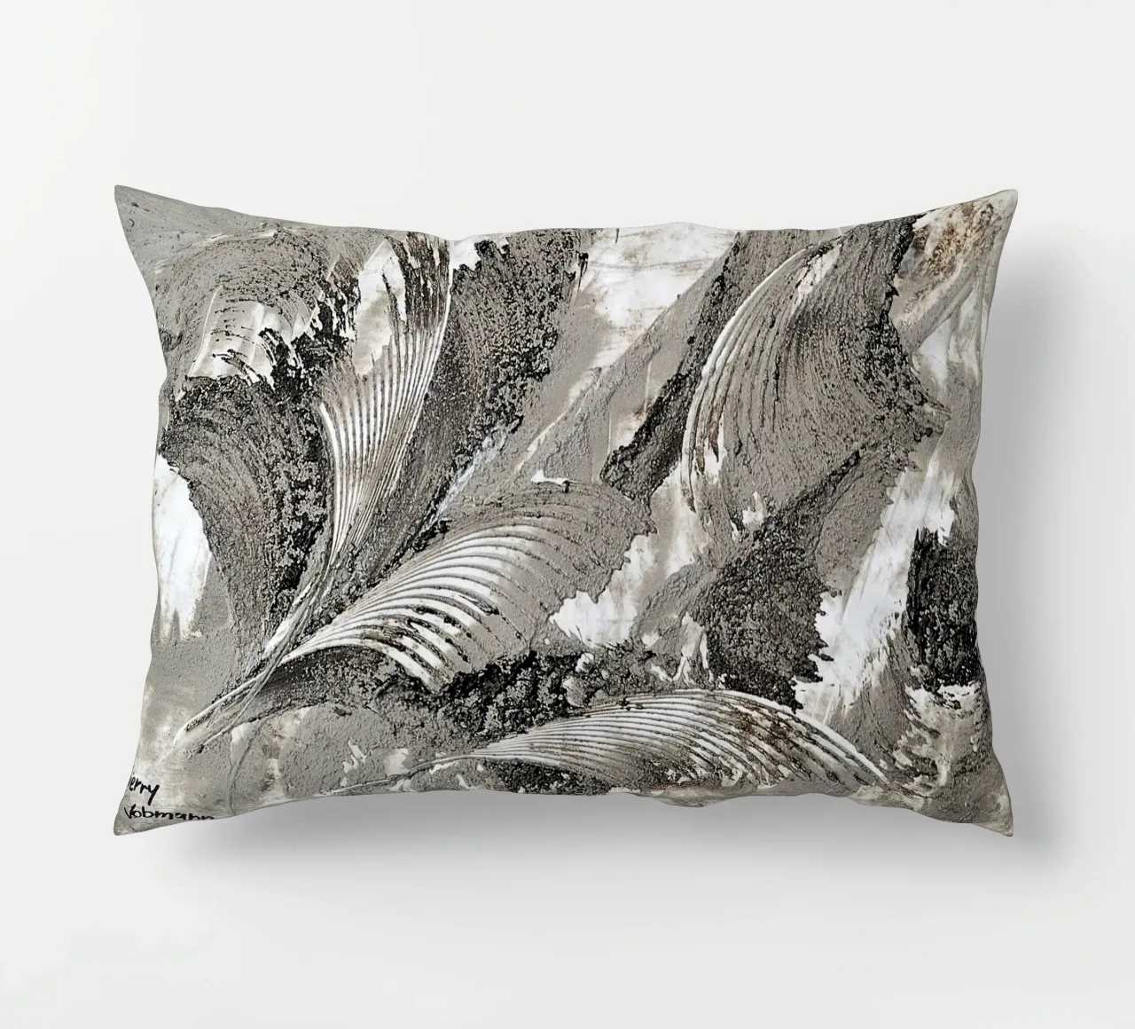 MESSAGE FROM THE HEART 26 cuscino da Thierry Vobmann Abstract painting