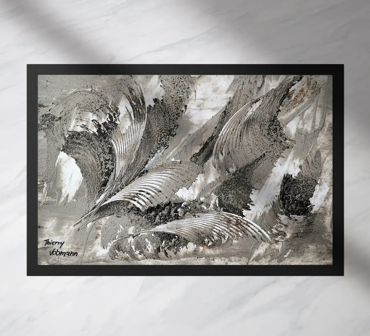 MESSAGE FROM THE HEART 26 felpudo de Thierry Vobmann Abstract painting