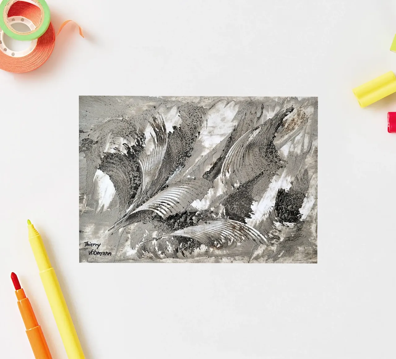 MESSAGE FROM THE HEART 26 sticker by Thierry Vobmann Abstract painting