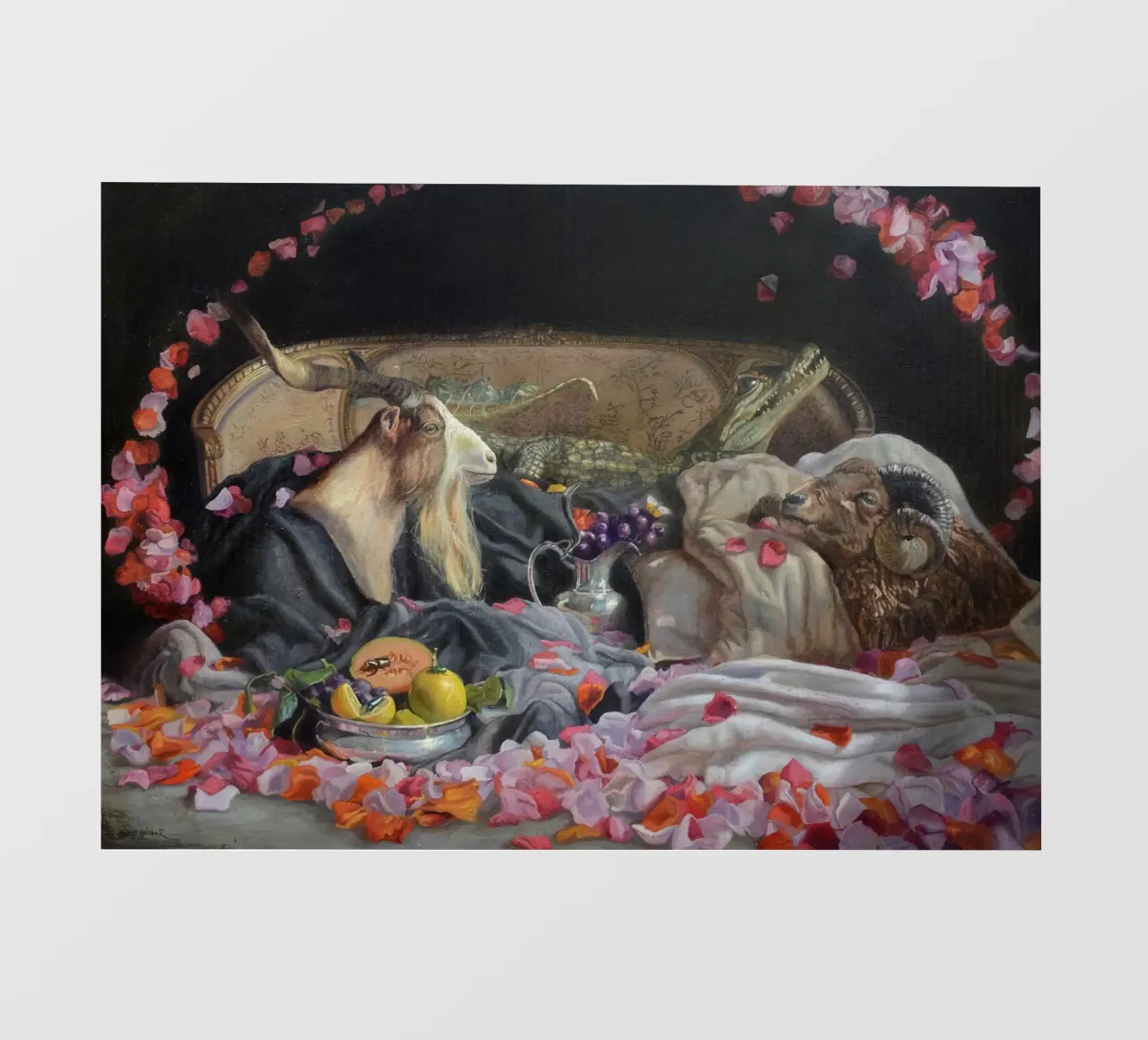 Capra e fiori telo in pvc da Birgitart