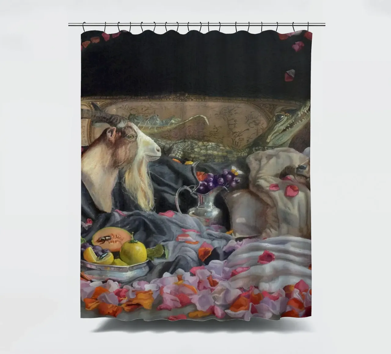 Chèvre et fleurs rideau de douche de Birgitart