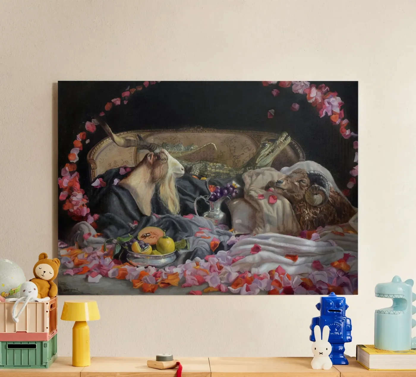 Capra e fiori plexiglass da Birgitart