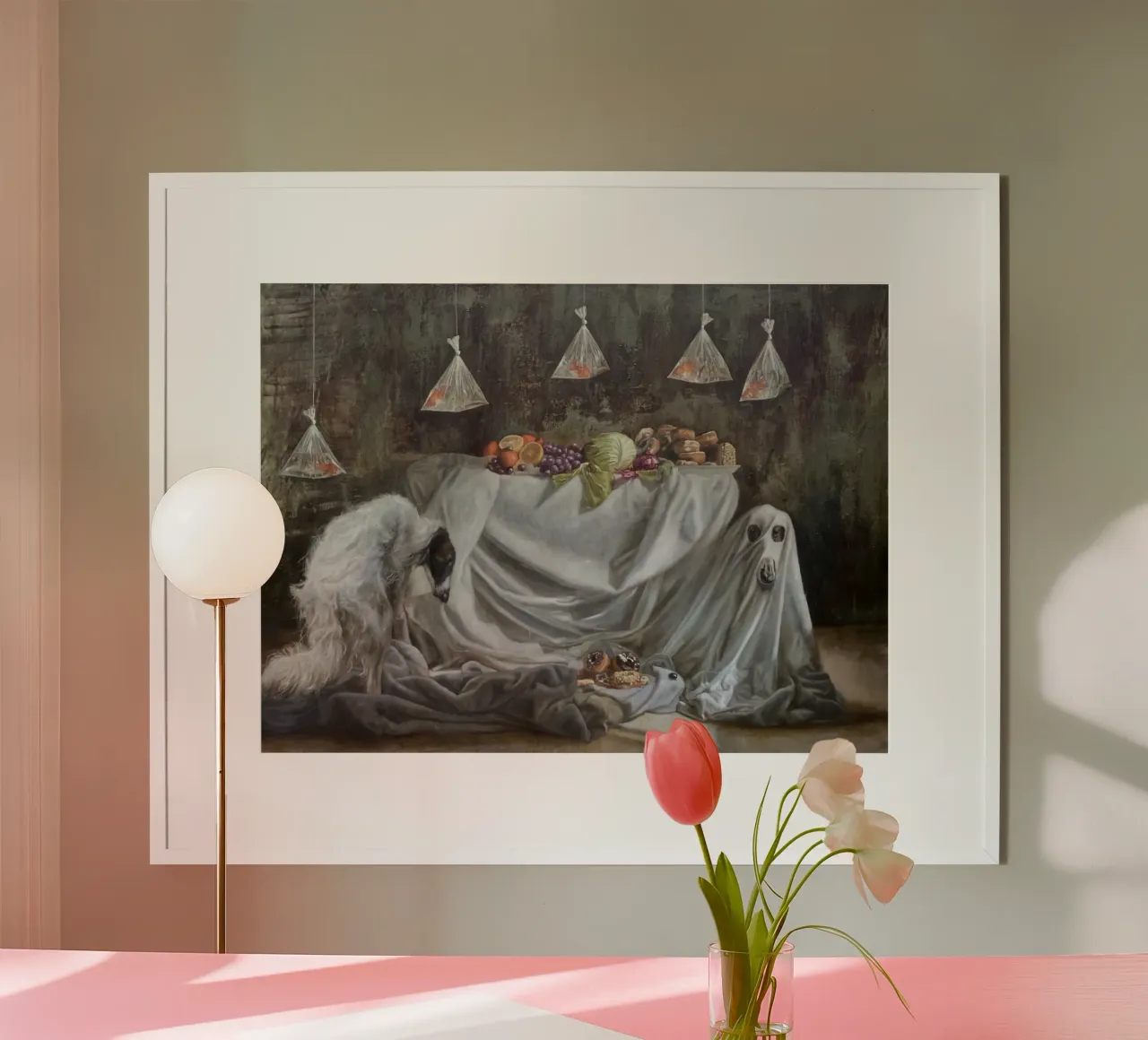 Ultima cena animale poster con telaio in alluminio da Birgitart
