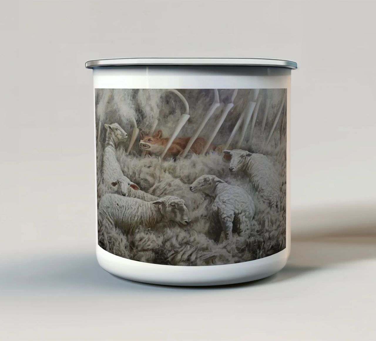 Pecora e volpe tazza in smalto da Birgitart