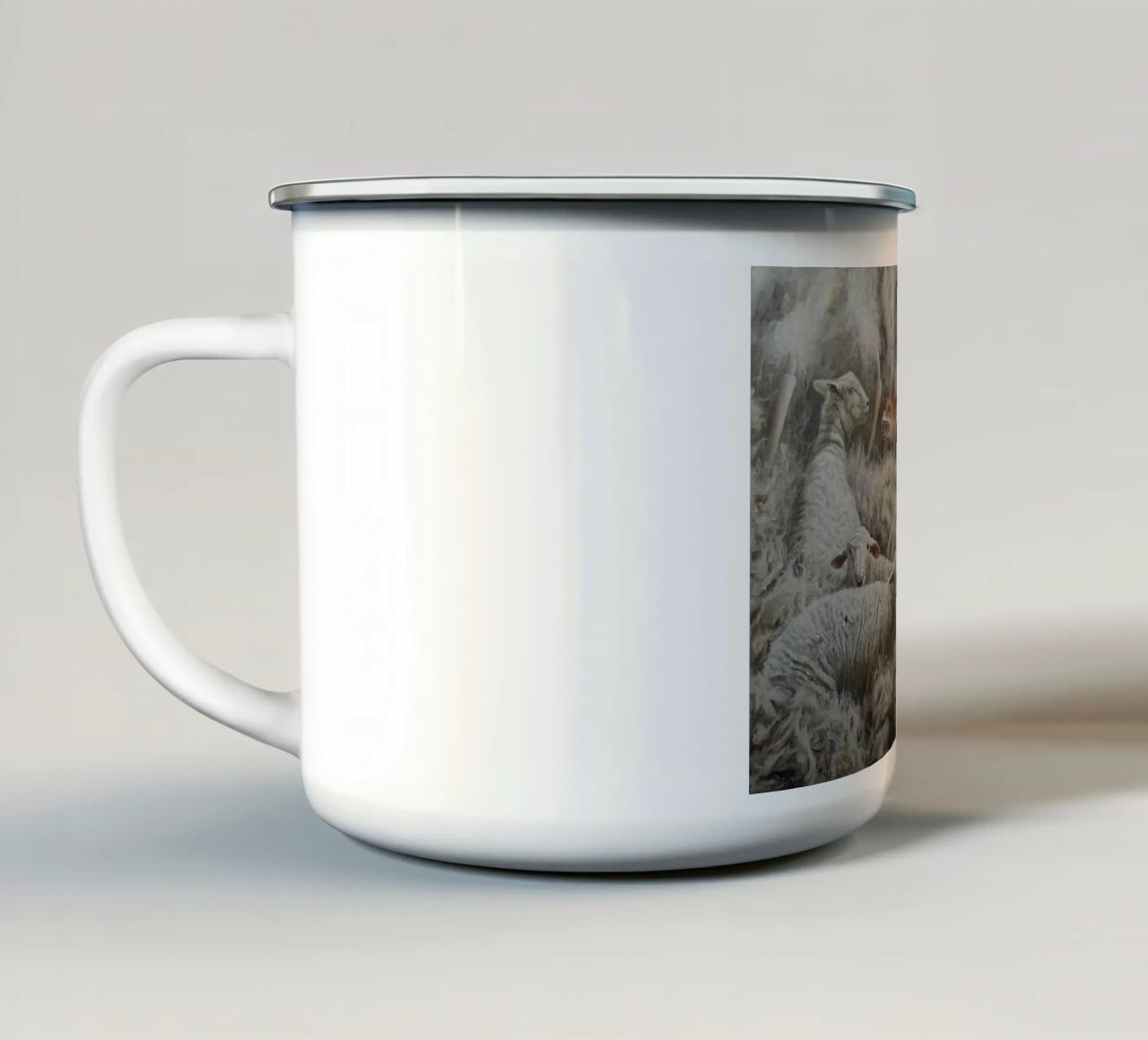 Pecora e volpe tazza in smalto da Birgitart
